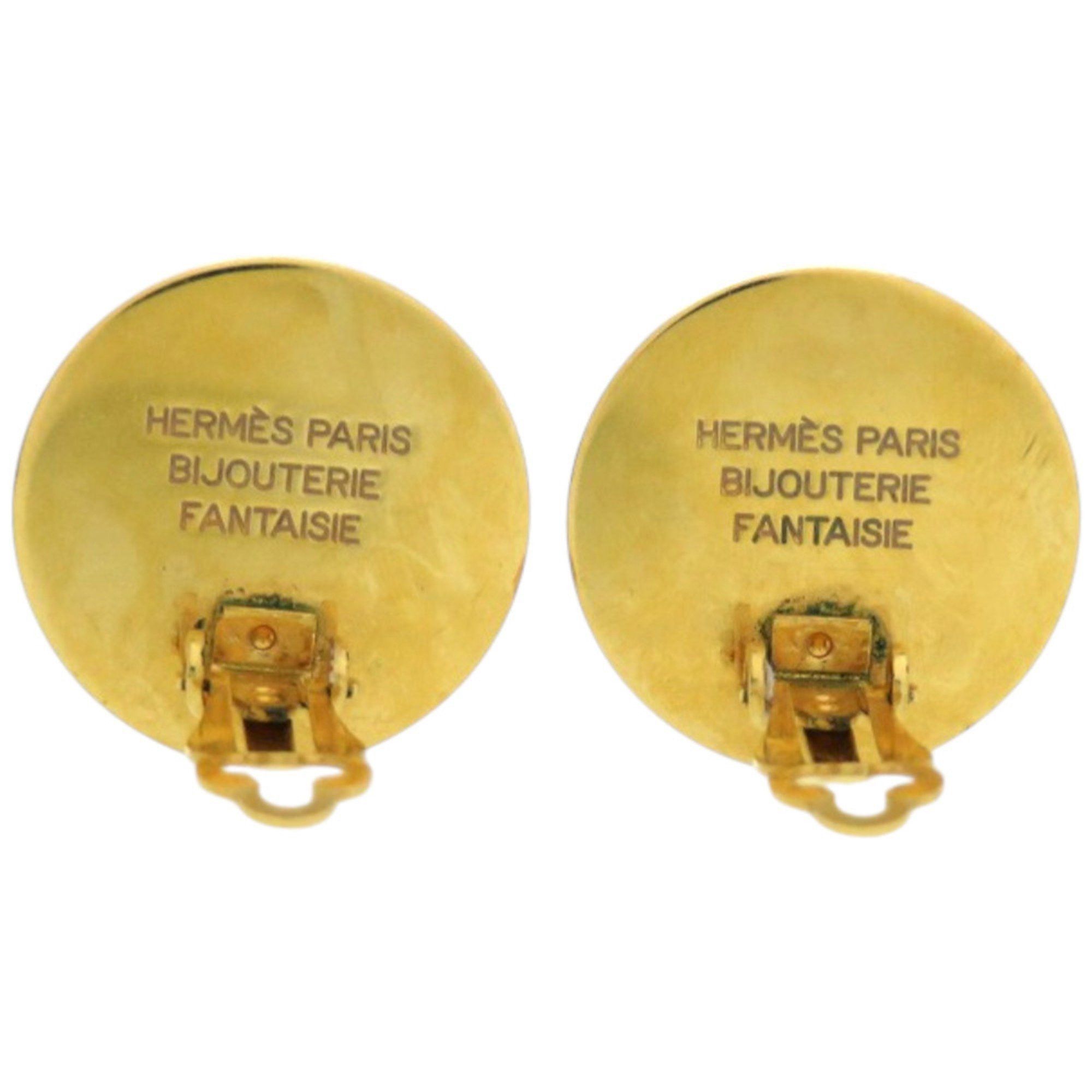 Hermes Hermes Serie Metal Gold Earrings 0155 HERMES Size ONE SIZE - 2 Thumbnail