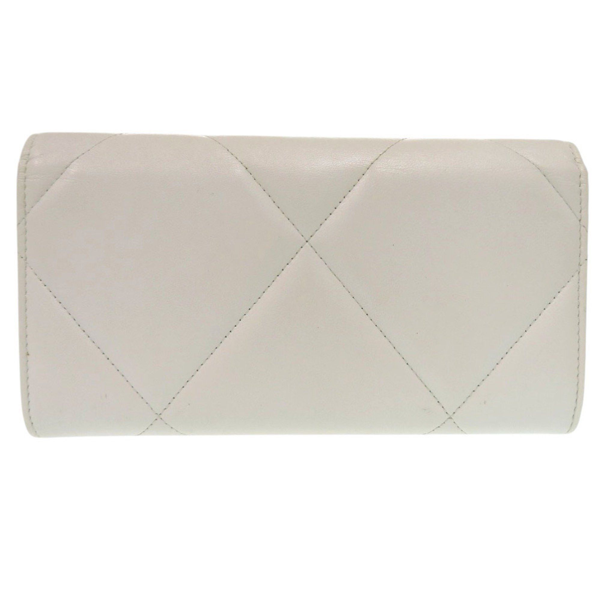 Chanel Chanel 19 AP0955 White Lambskin Coco Mark Long Wallet, 30 Series, White, 0766 Size ONE SIZE - 2 Thumbnail