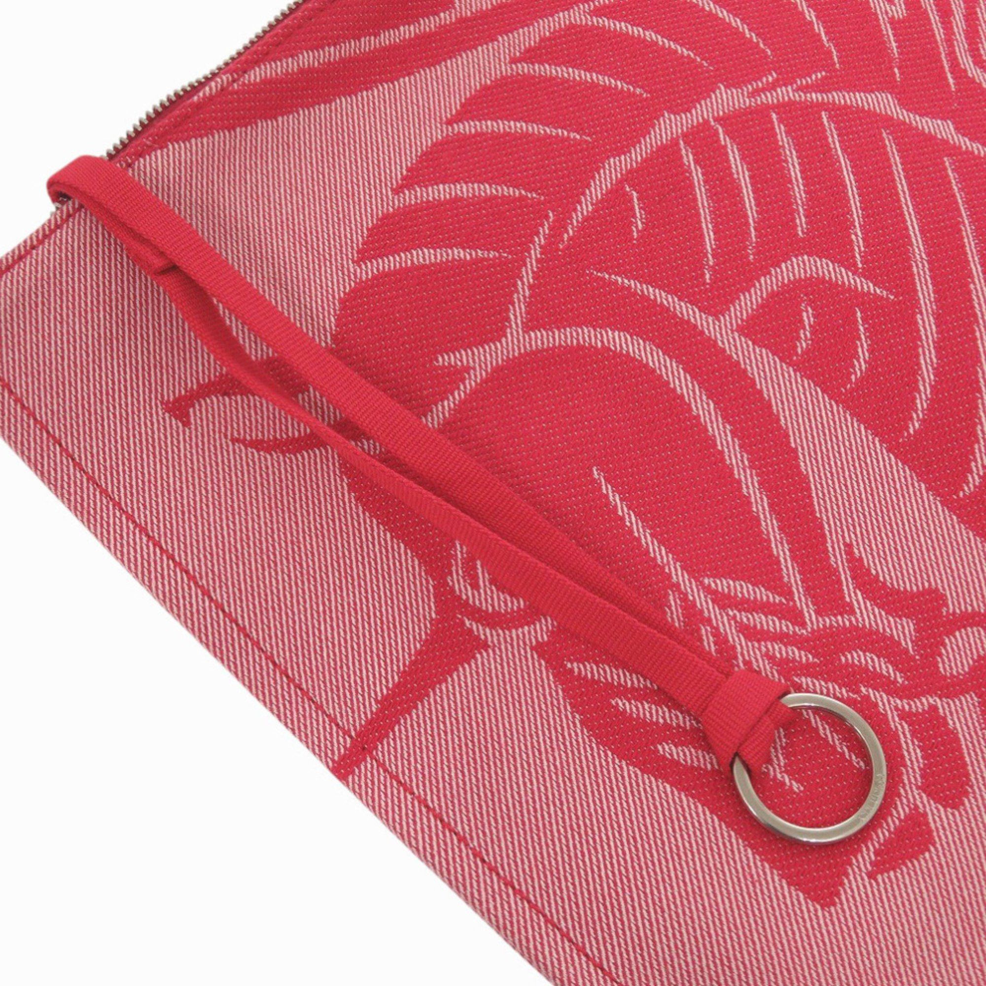 Burberry Like new Burberry 8082221 Canvas Red Clutch Bag Pouch 1002 BURBERRY Size ONE SIZE - 6 Thumbnail