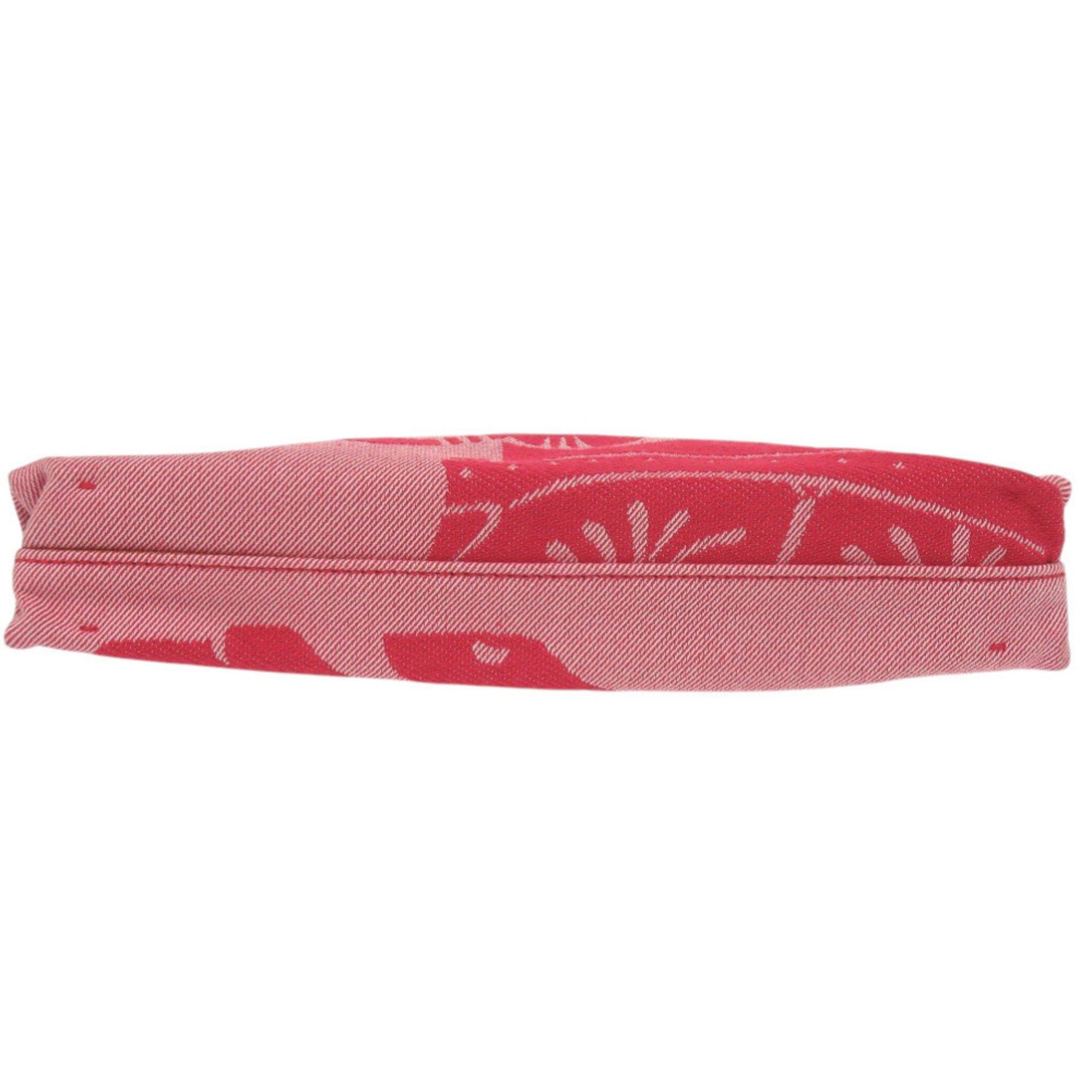 Burberry Like new Burberry 8082221 Canvas Red Clutch Bag Pouch 1002 BURBERRY Size ONE SIZE - 4 Thumbnail