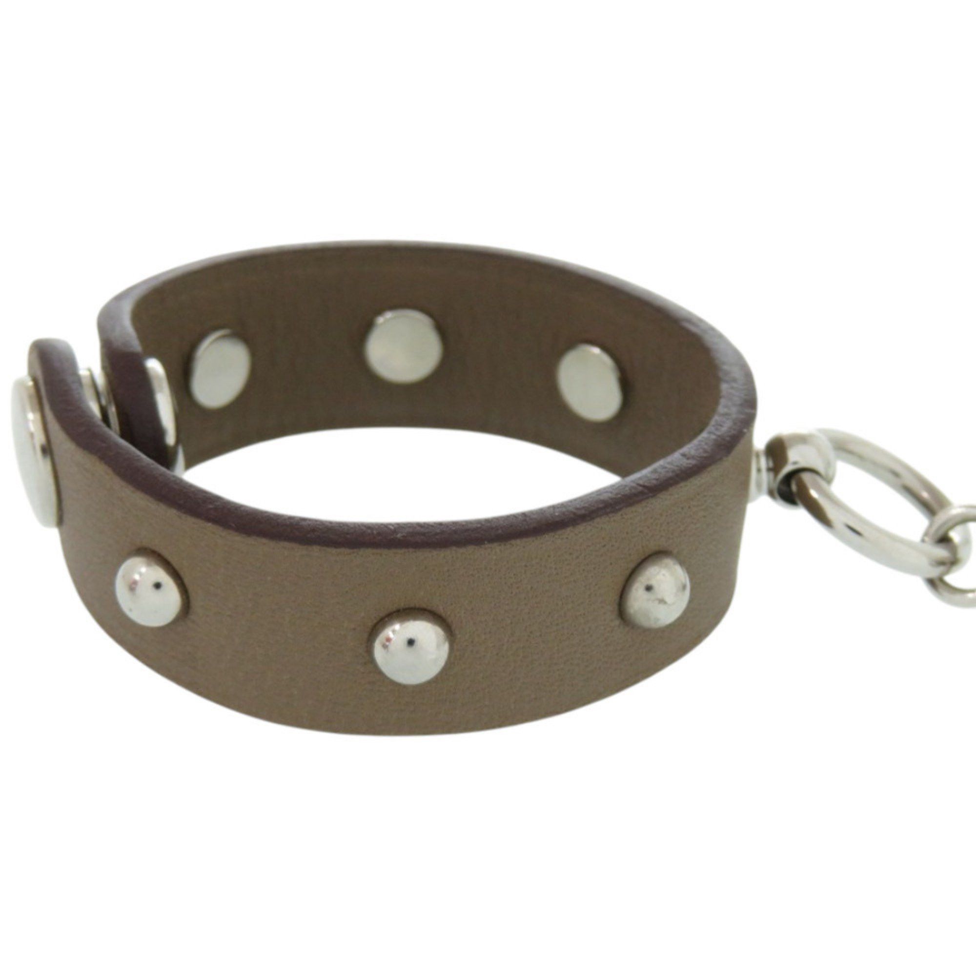 Hermes Hermès Glove Holder Etoupe Swift Leather with Silver Hardware and Brown Keychain 0202 HERMES Size ONE SIZE - 2 Thumbnail