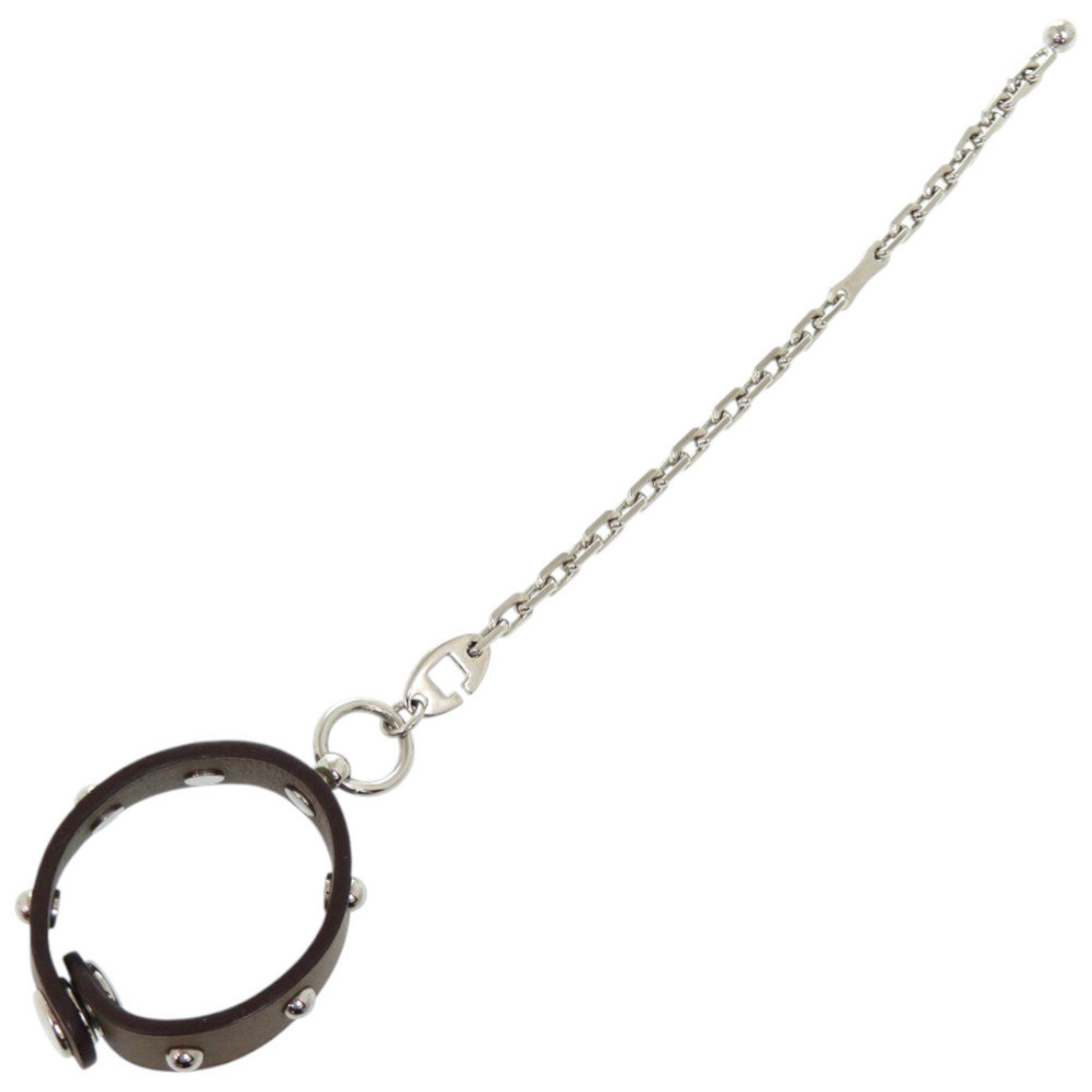 Hermes Hermès Glove Holder Etoupe Swift Leather with Silver Hardware and Brown Keychain 0202 HERMES Size ONE SIZE - 4 Thumbnail