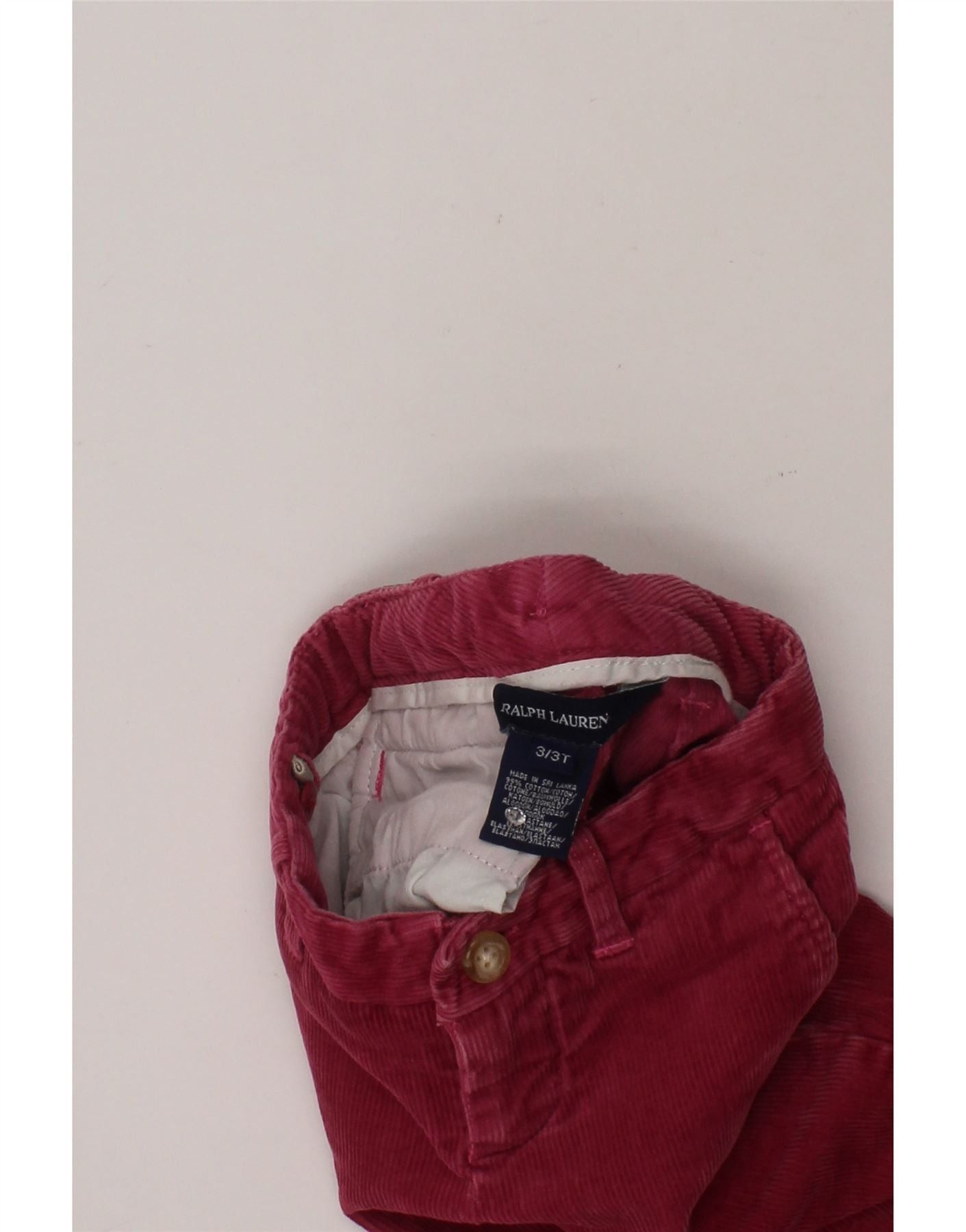 Ralph Lauren Girls Straight Corduroy Trousers 2-3 Years W18 L14 Burgundy Size 24" / US 00 / IT 34 - 3 Thumbnail