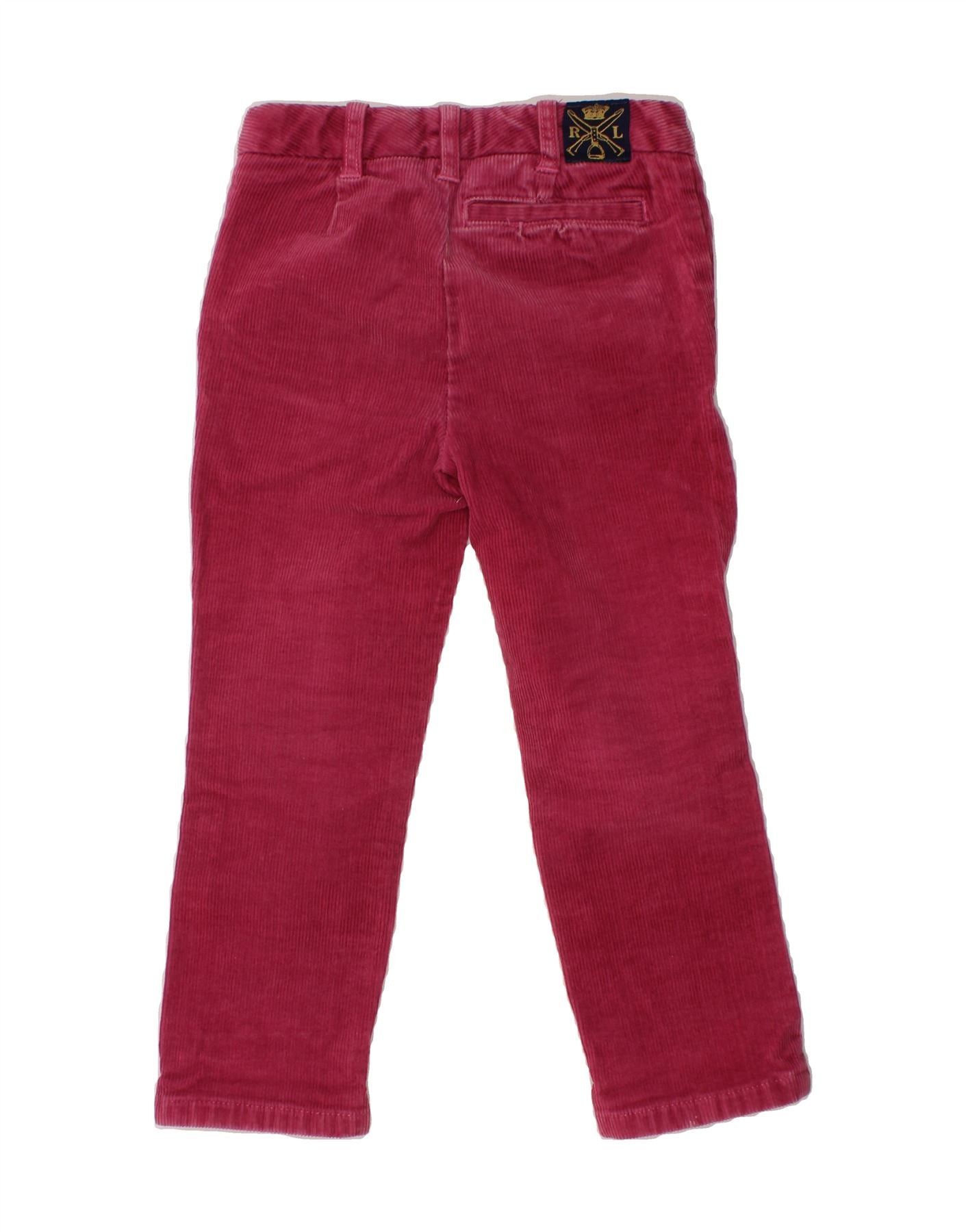 Ralph Lauren Girls Straight Corduroy Trousers 2-3 Years W18 L14 Burgundy Size 24" / US 00 / IT 34 - 2 Thumbnail