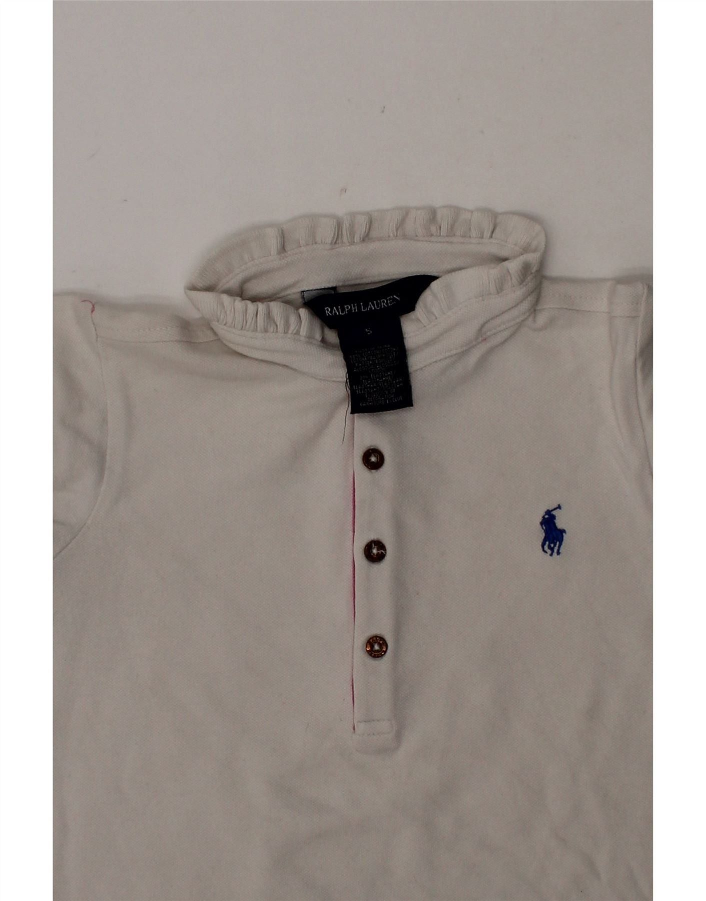Ralph Lauren Girls Polo Shirt 4-5 Years White Cotton Size XS / US 0-2 / IT 36-38 - 3 Thumbnail