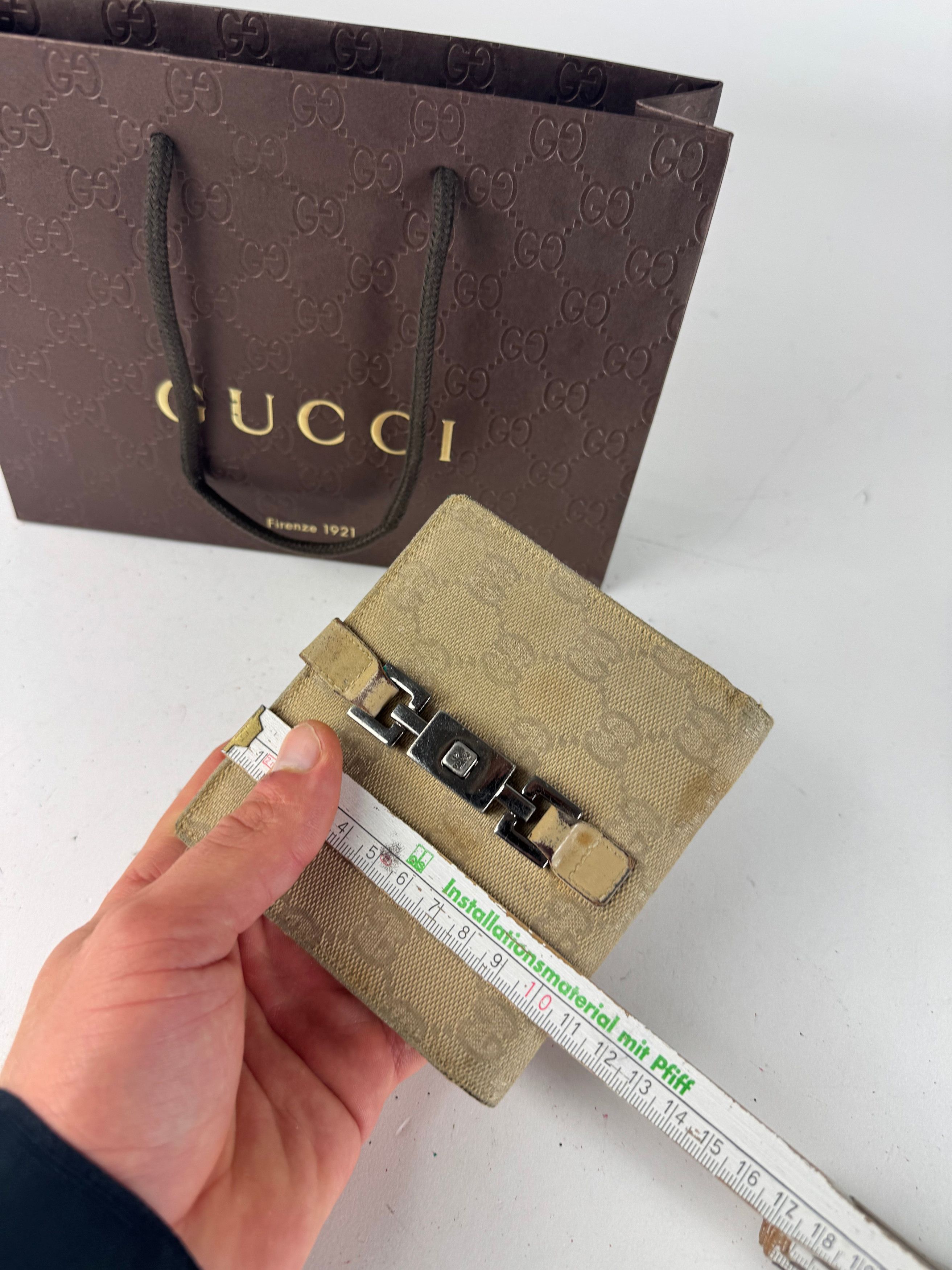 Gucci Vintage Monogram Leatjer Jackie Wallet Beige Size ONE SIZE - 9 Thumbnail