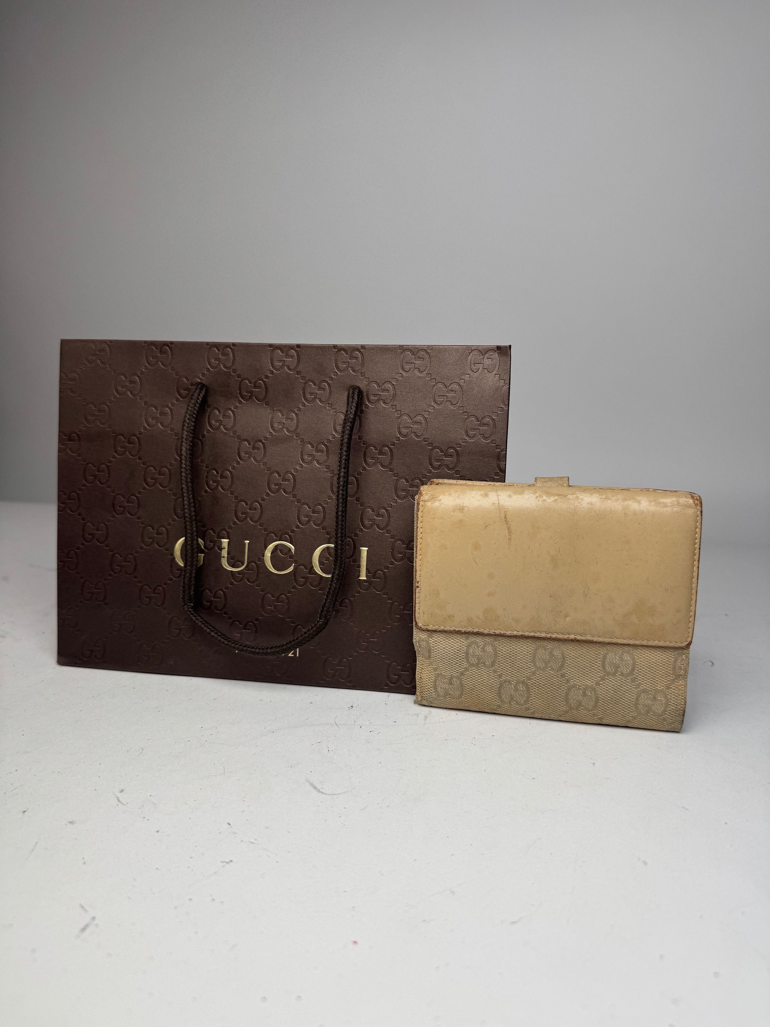 Gucci Vintage Monogram Leatjer Jackie Wallet Beige Size ONE SIZE - 2 Thumbnail
