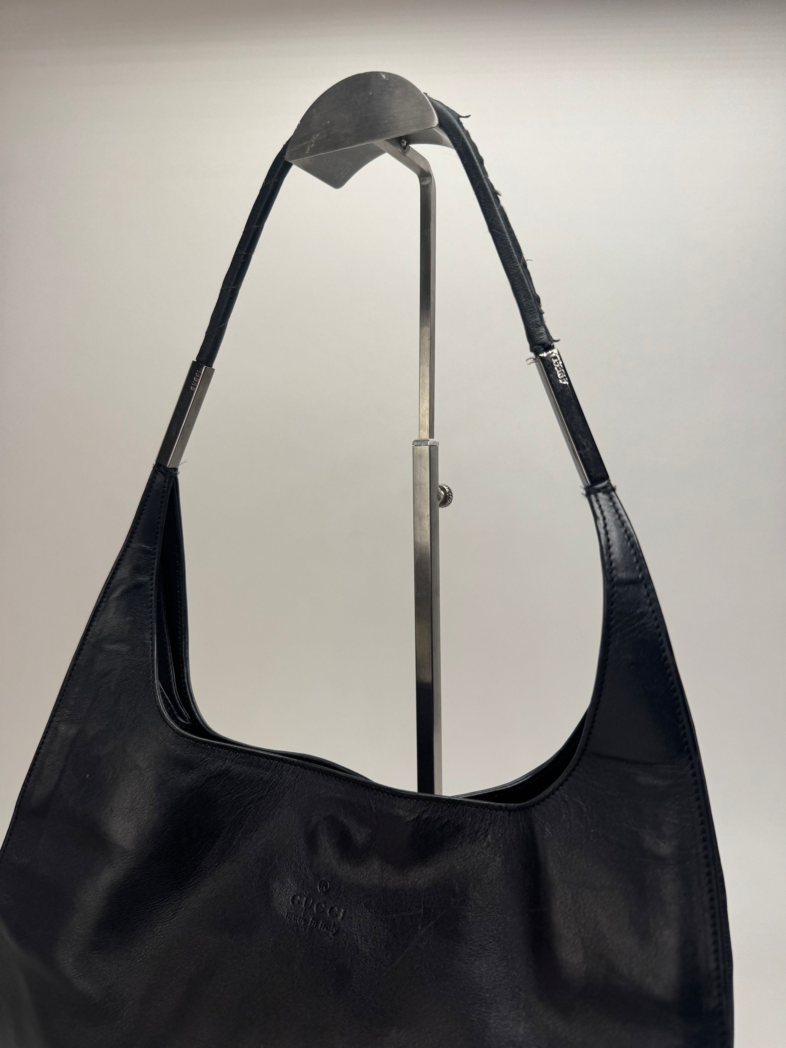 Gucci Vintage Leather Handbag Black Size ONE SIZE - 8 Thumbnail