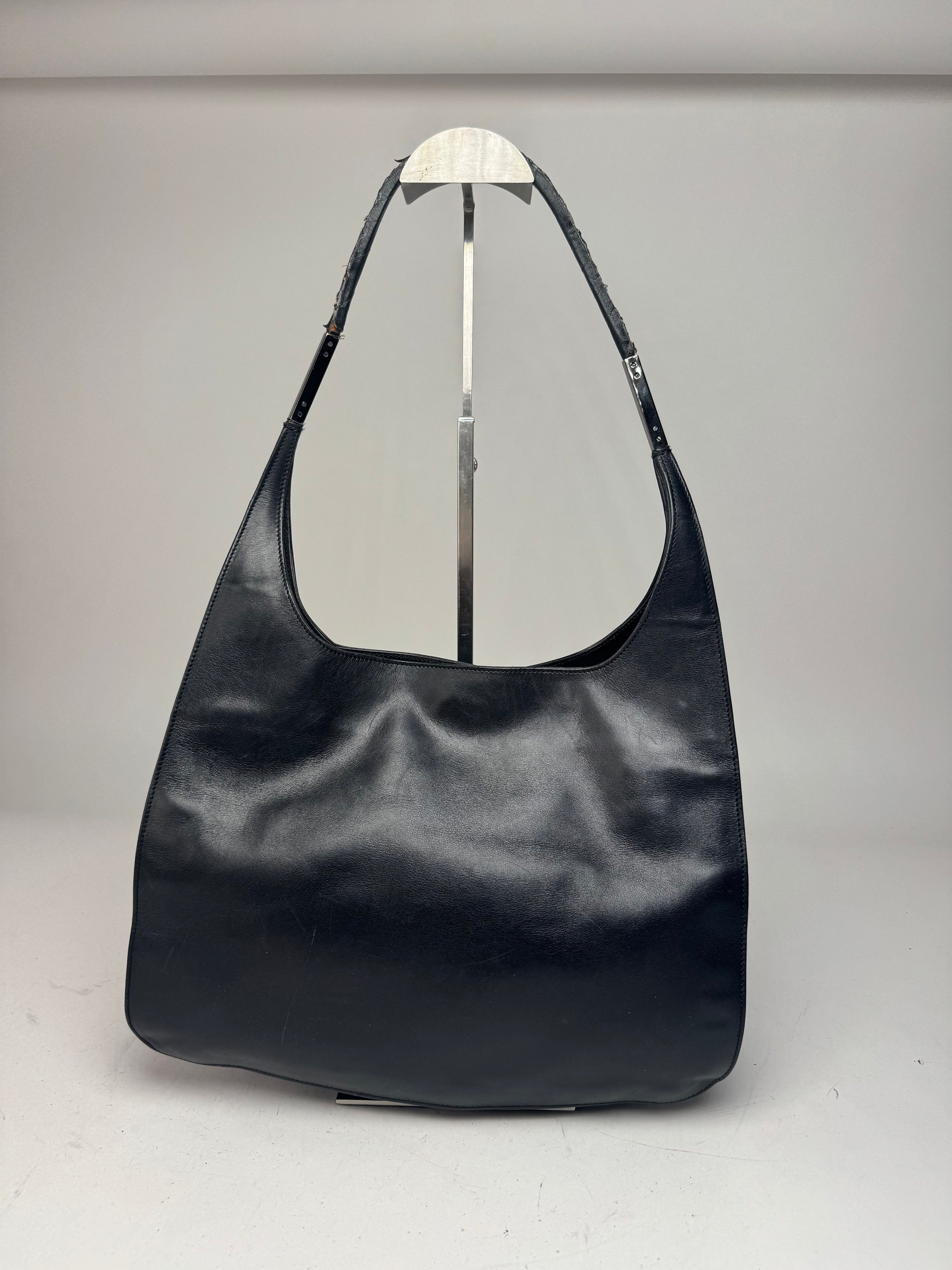 Gucci Vintage Leather Handbag Black Size ONE SIZE - 2 Thumbnail