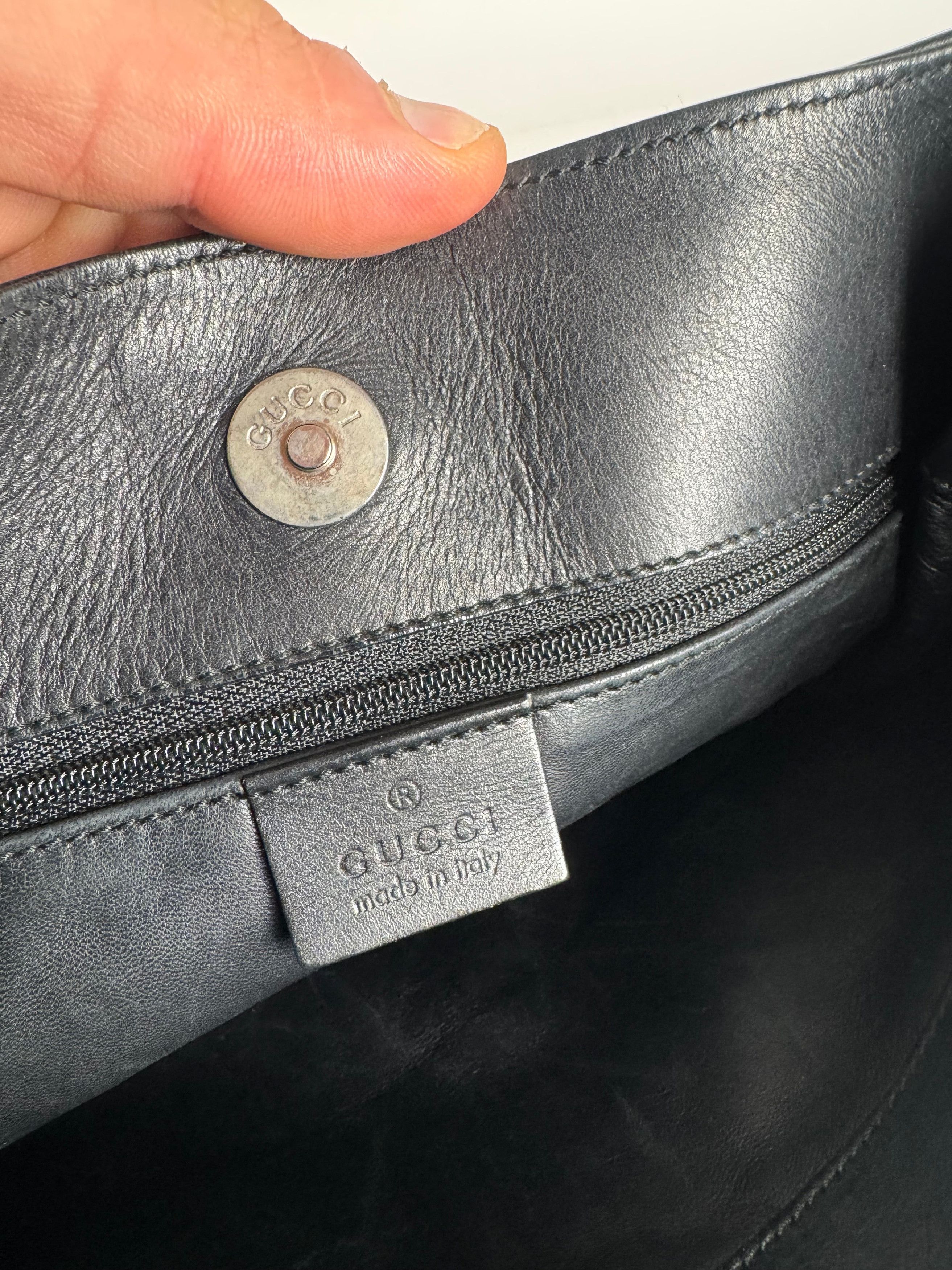 Gucci Vintage Leather Handbag Black Size ONE SIZE - 5 Thumbnail