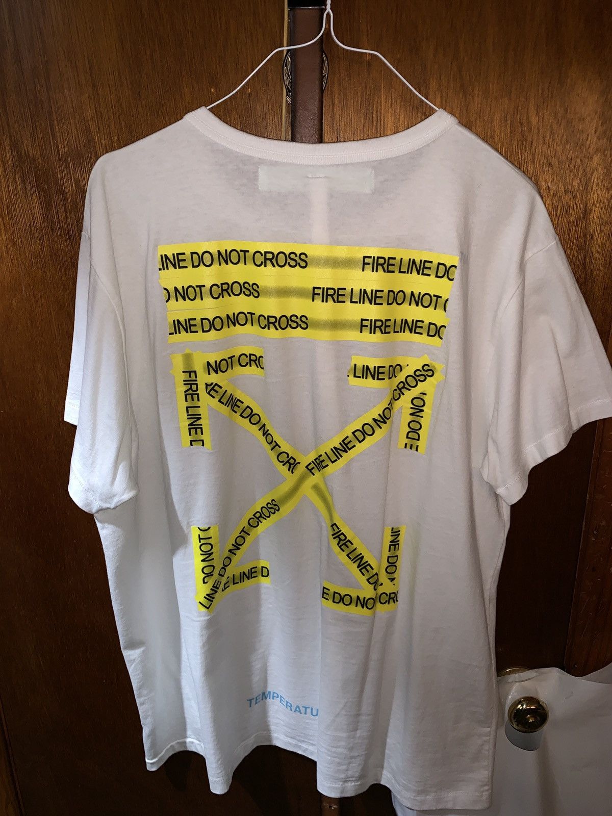 Off white tee fire hotsell