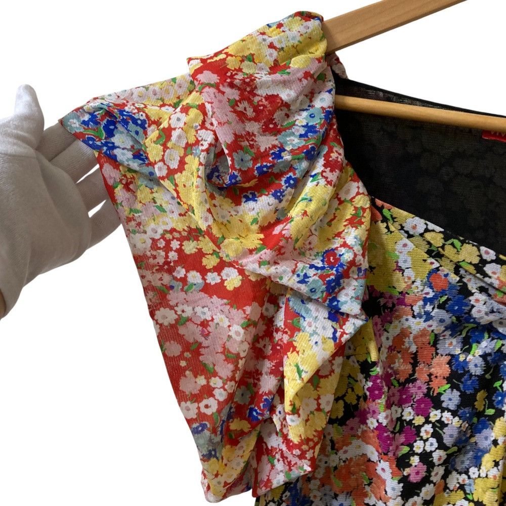 Other Other VIVIENNE TAM Flower Print Power Net Blouse Others Tops DUTY FREE for USA Size ONE SIZE - 3 Thumbnail