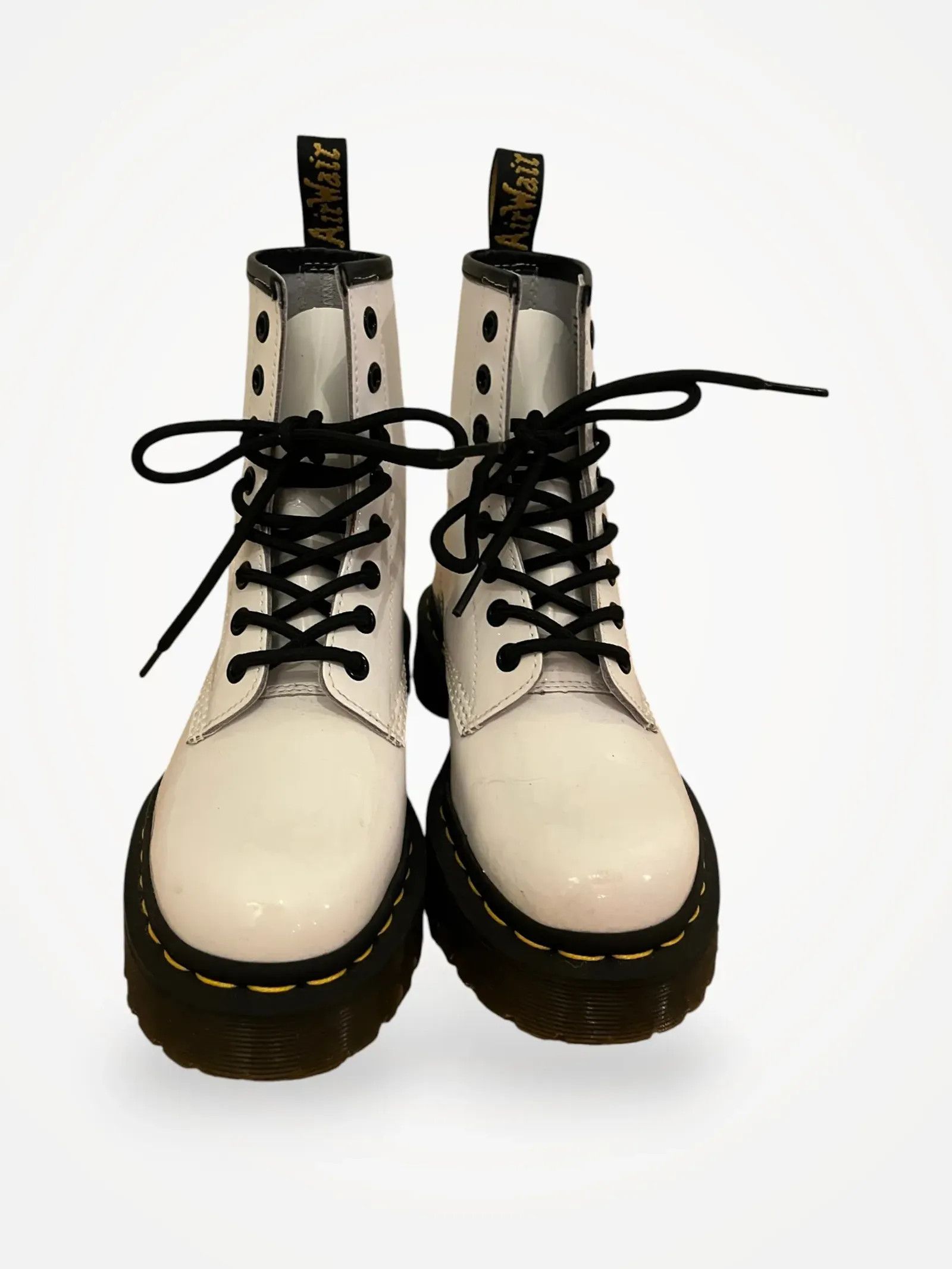 Dr. Martens Dr. Martens 1460 Bex White Patent Lamper Boots Size US 6 / IT 36 - 2 Thumbnail