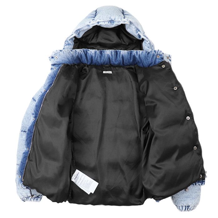 Miu Miu Miu Miu Miu Miu Denim Down 2way Jacket Denim Outerwear DUTY FREE for USA Size ONE SIZE - 6 Thumbnail