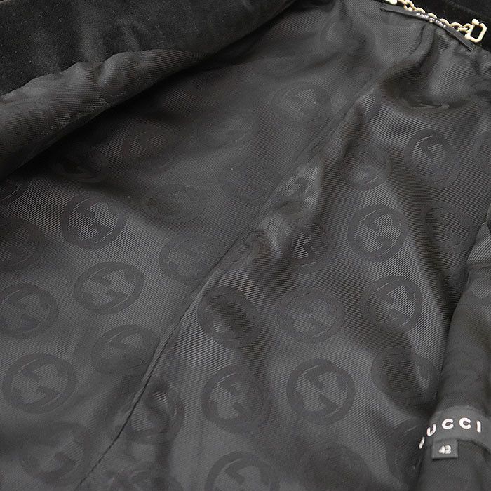 Gucci Gucci Gucci Velour Cotton Blend Tailored Jacket Cotton Outerwear DUTY FREE for USA Size ONE SIZE - 12 Thumbnail