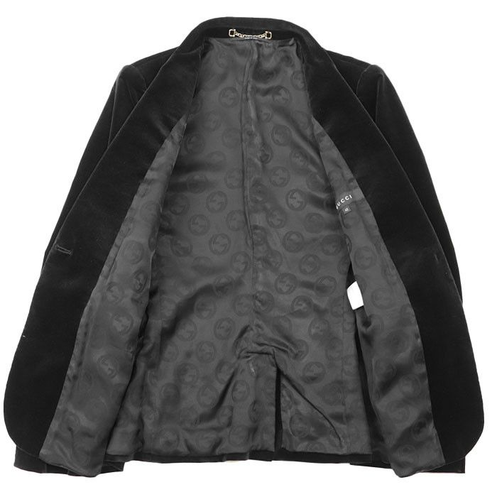 Gucci Gucci Gucci Velour Cotton Blend Tailored Jacket Cotton Outerwear DUTY FREE for USA Size ONE SIZE - 8 Thumbnail