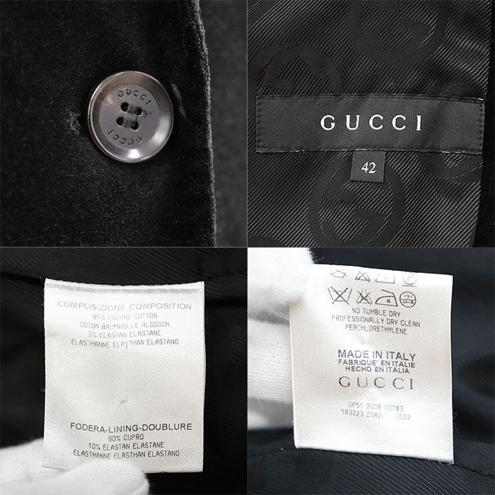 Gucci Gucci Gucci Velour Cotton Blend Tailored Jacket Cotton Outerwear DUTY FREE for USA Size ONE SIZE - 10 Thumbnail
