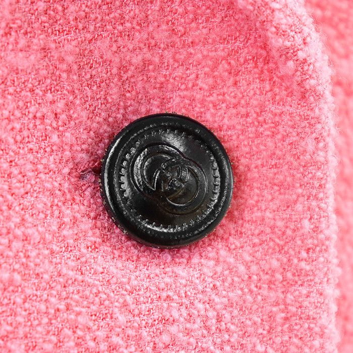 Gucci Gucci Gucci Interlocking Button Wool Bouclé Jacket Leather Outerwear DUTY FREE for USA Size ONE SIZE - 4 Thumbnail
