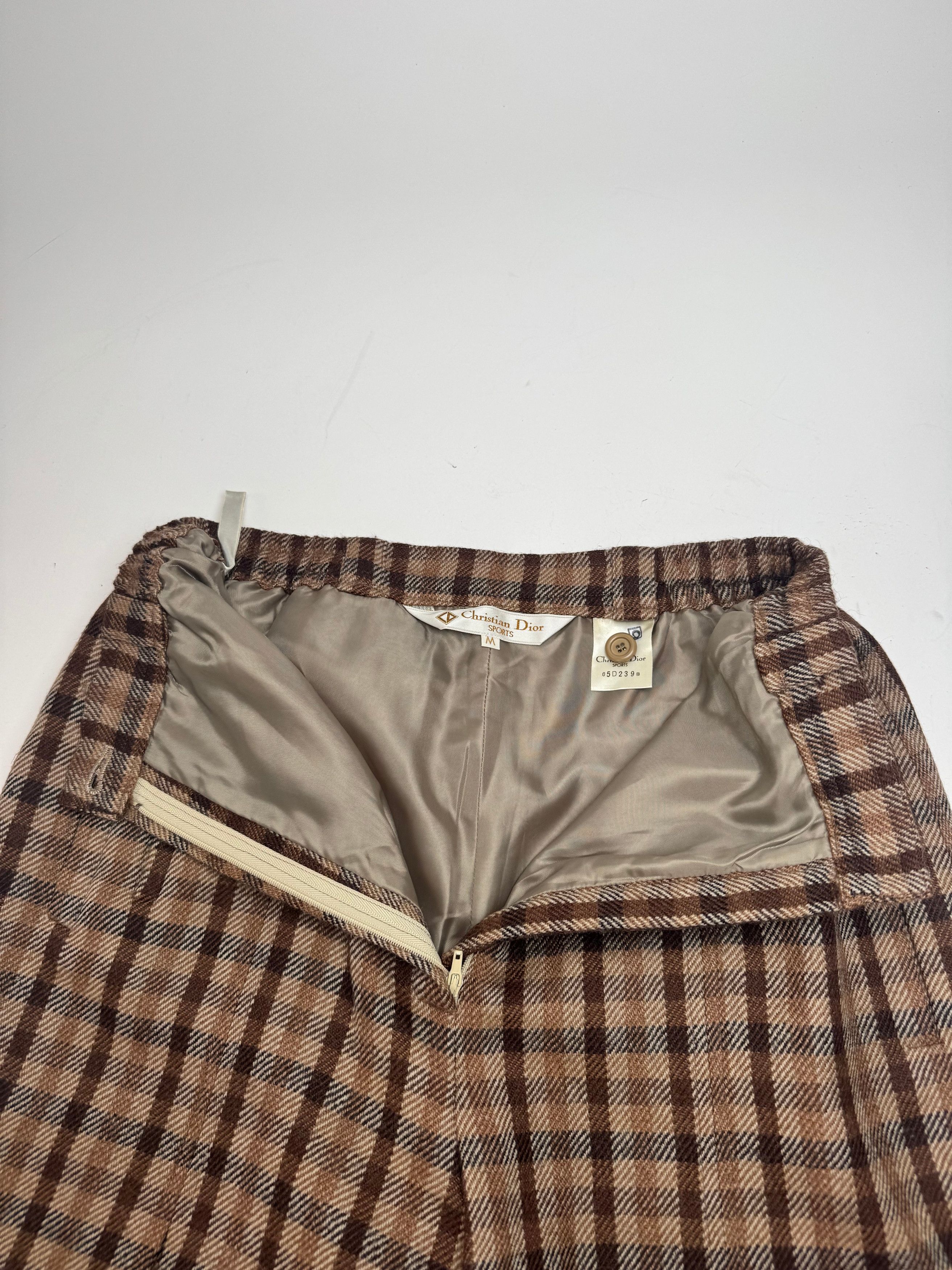 Dior Vintage Checked Wool Shorts M Brown Size 30" / US 8 / IT 44 - 9 Thumbnail