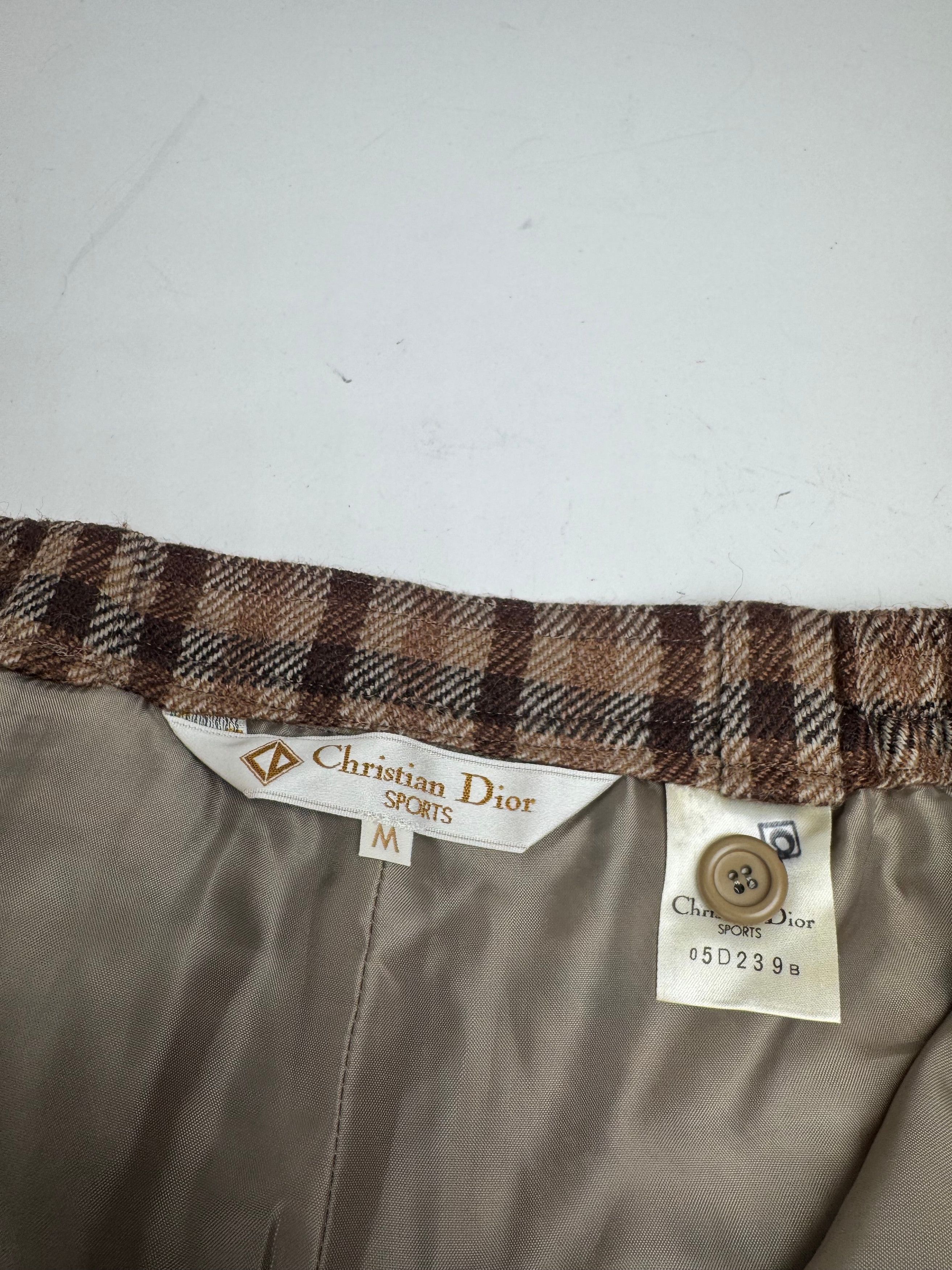 Dior Vintage Checked Wool Shorts M Brown Size 30" / US 8 / IT 44 - 10 Thumbnail
