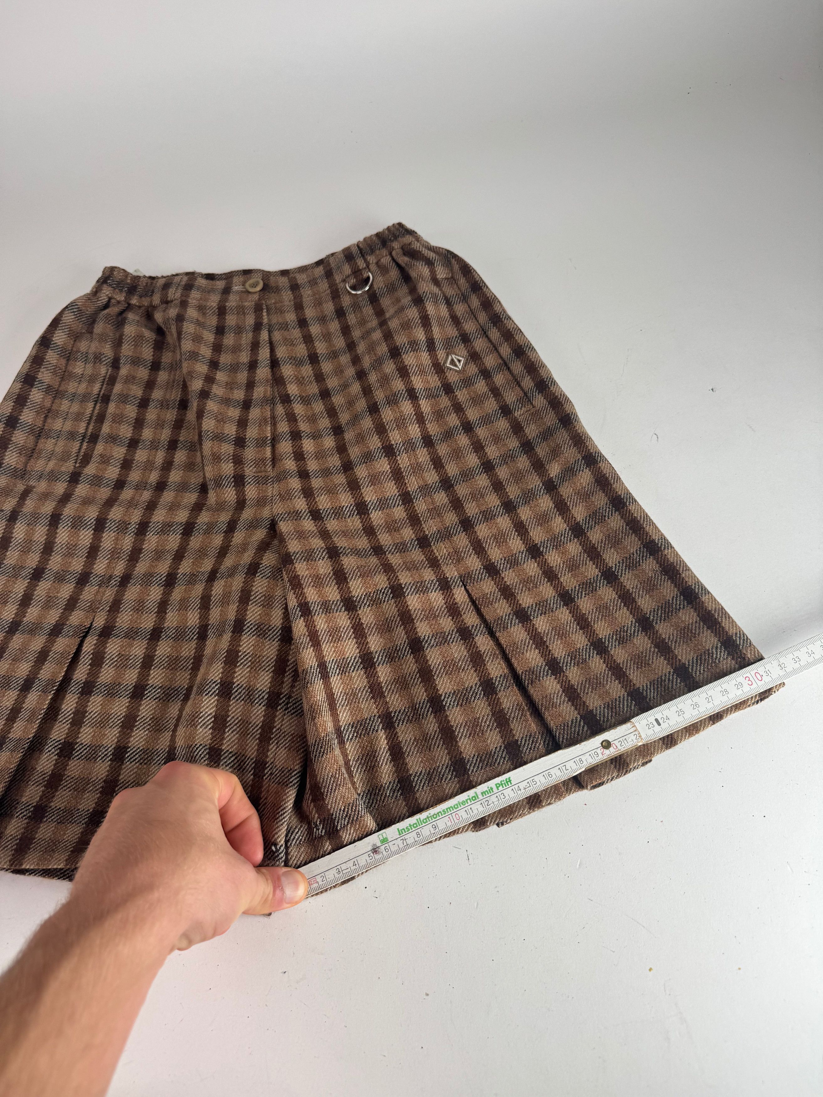Dior Vintage Checked Wool Shorts M Brown Size 30" / US 8 / IT 44 - 6 Thumbnail