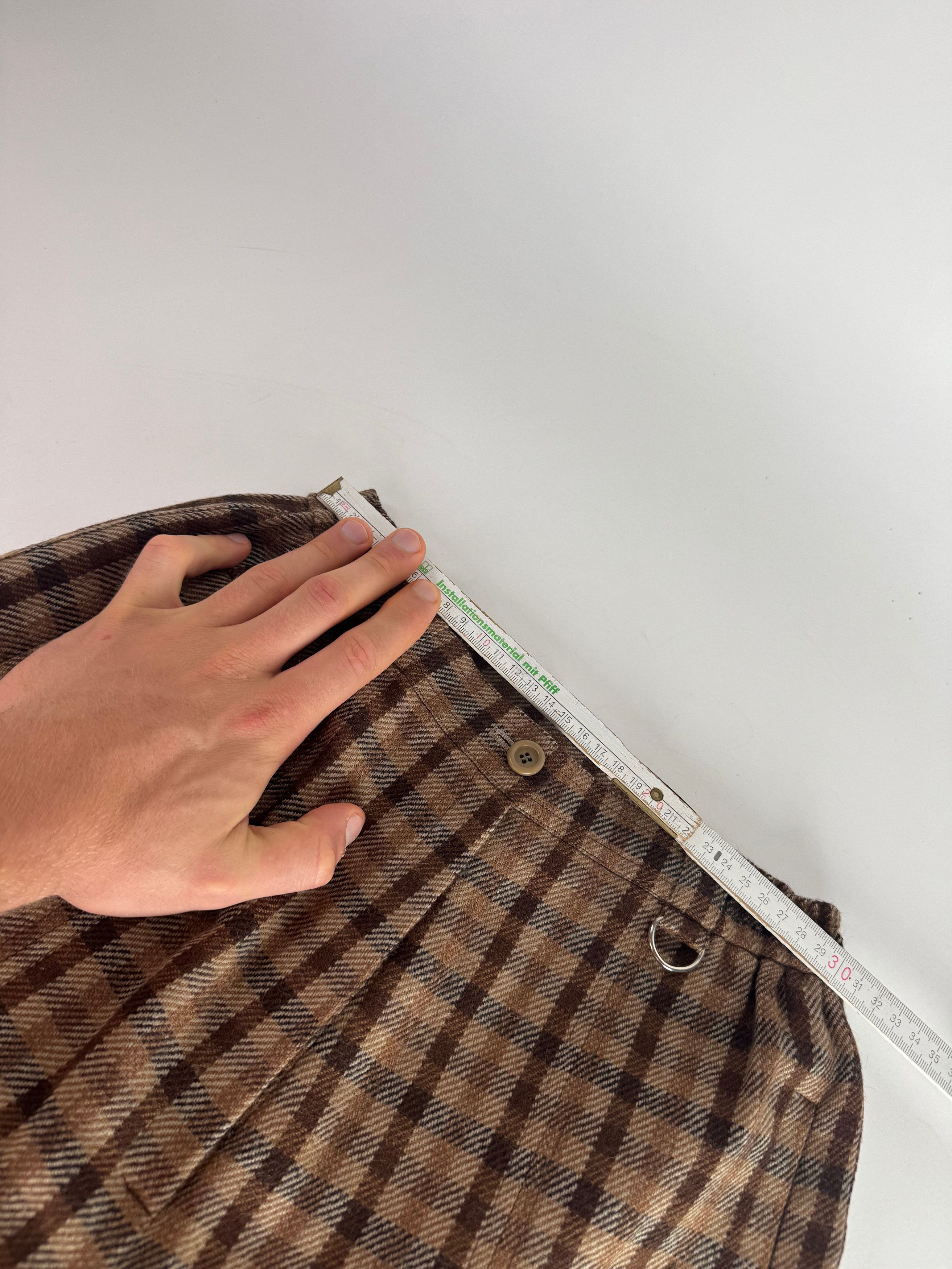 Dior Vintage Checked Wool Shorts M Brown Size 30" / US 8 / IT 44 - 4 Thumbnail