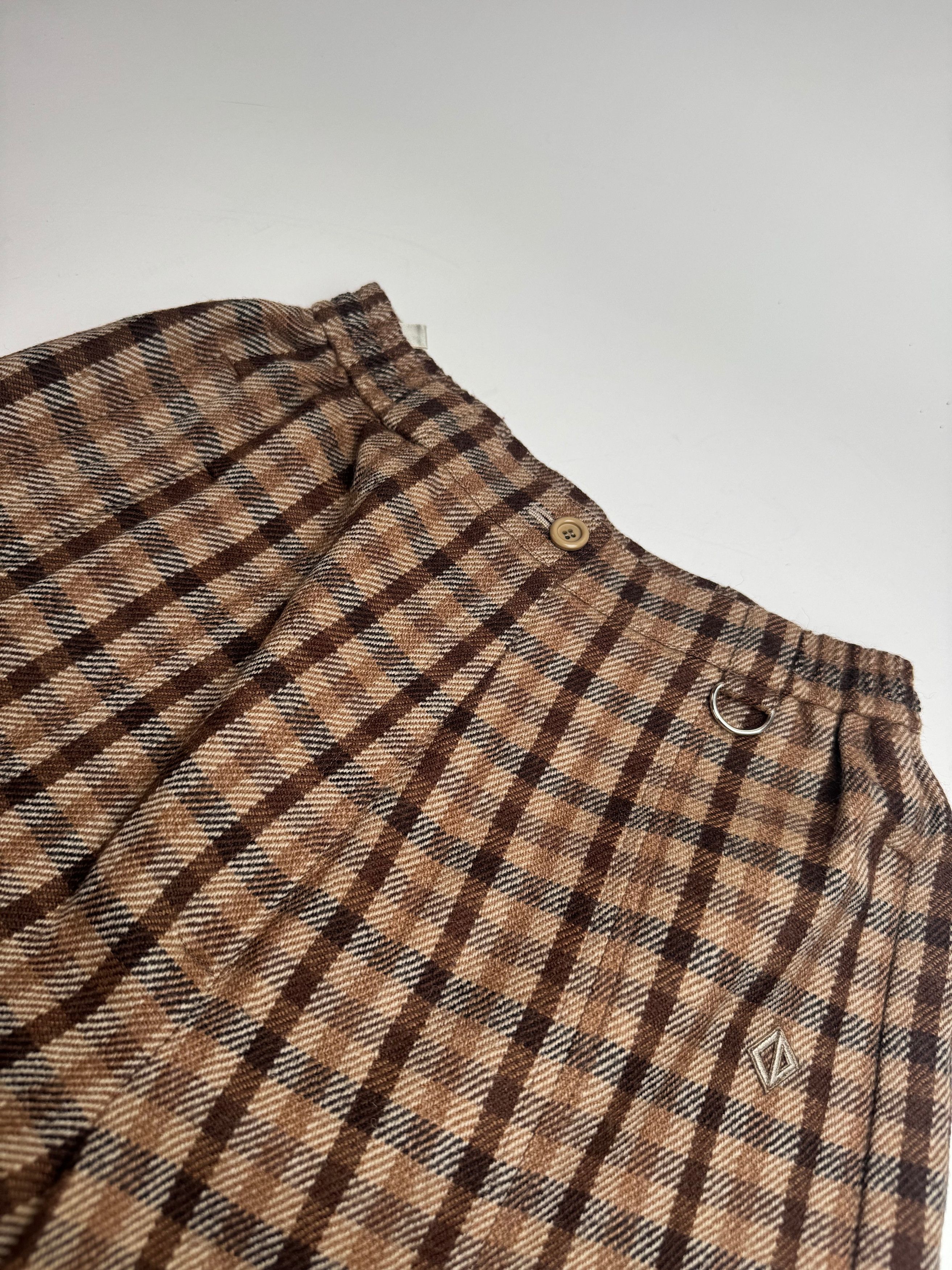 Dior Vintage Checked Wool Shorts M Brown Size 30" / US 8 / IT 44 - 2 Thumbnail