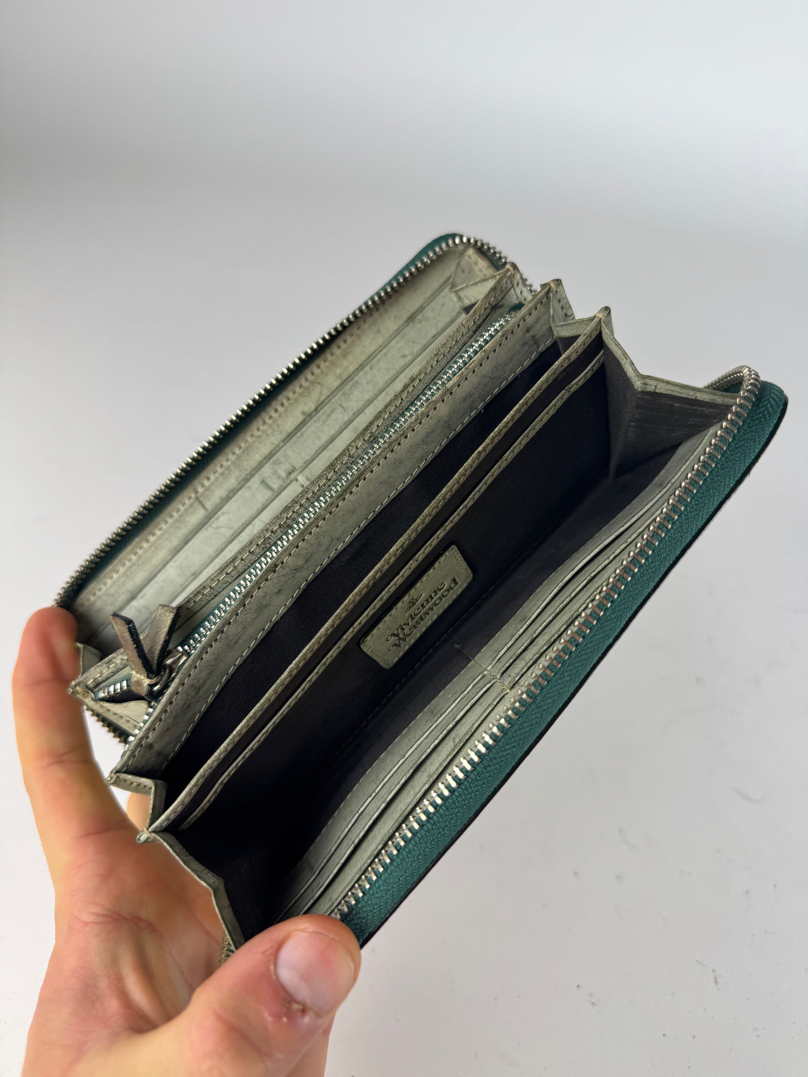 Vivienne Westwood Vintage Zippy Leather Wallet Grey Black Size ONE SIZE - 4 Thumbnail