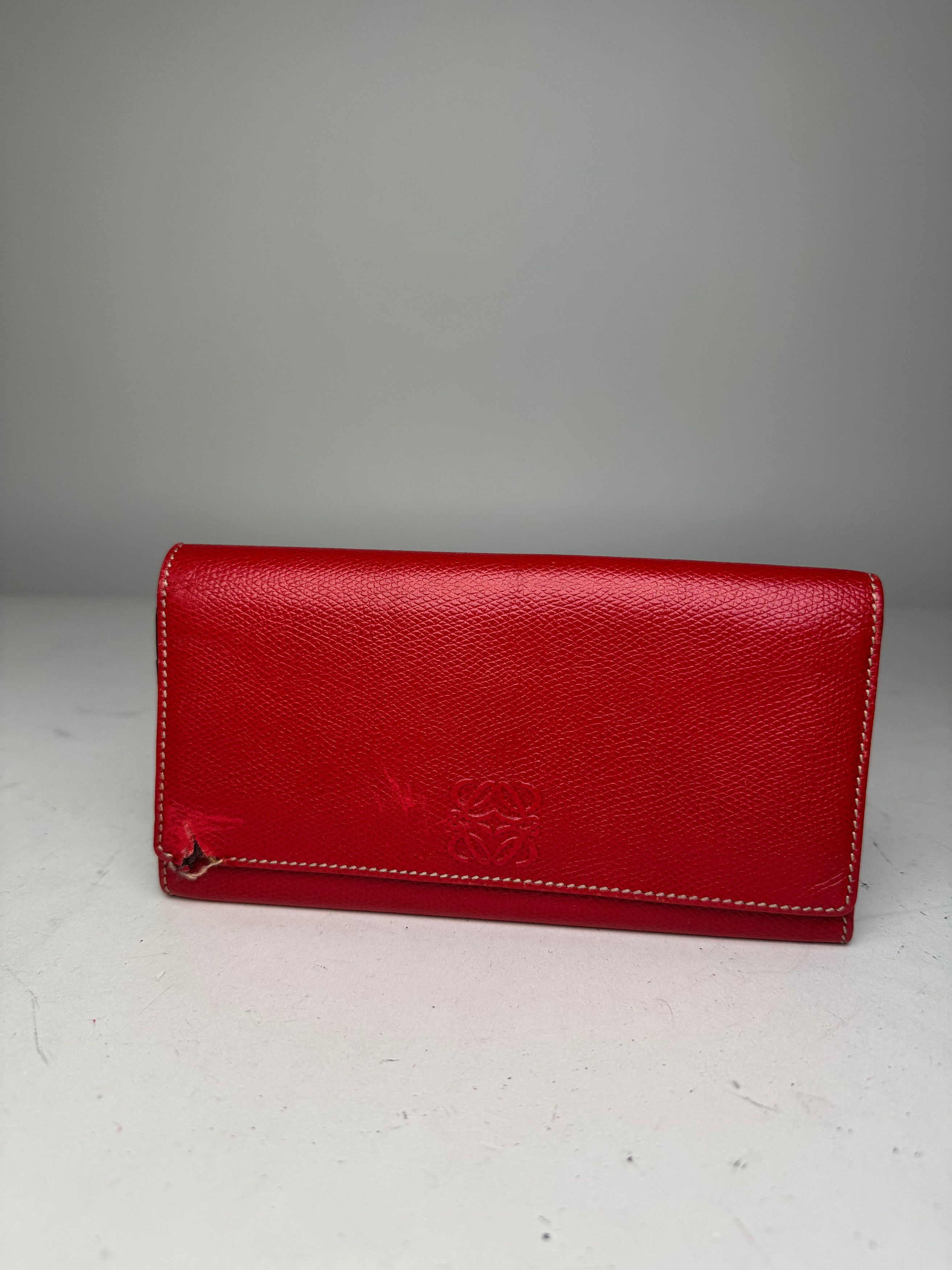 Loewe Vintage Madrid Leather Wallet Red Size ONE SIZE - 5 Thumbnail