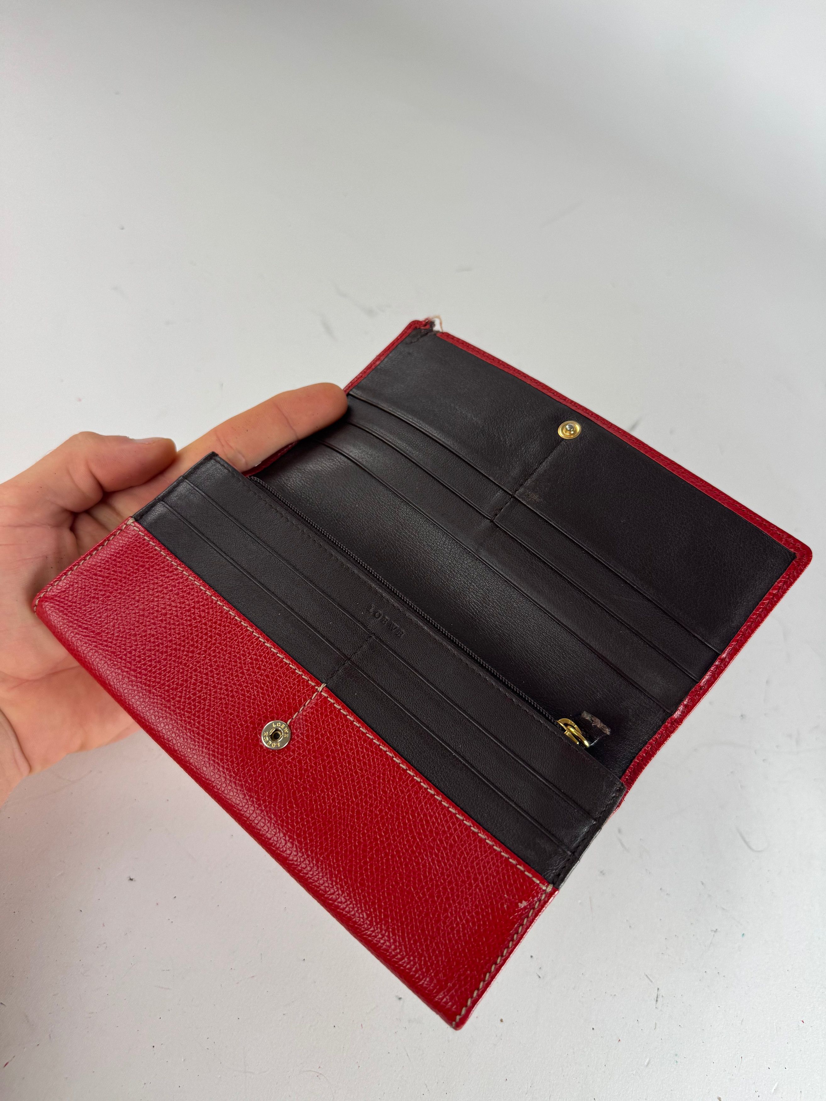 Loewe Vintage Madrid Leather Wallet Red Size ONE SIZE - 3 Thumbnail