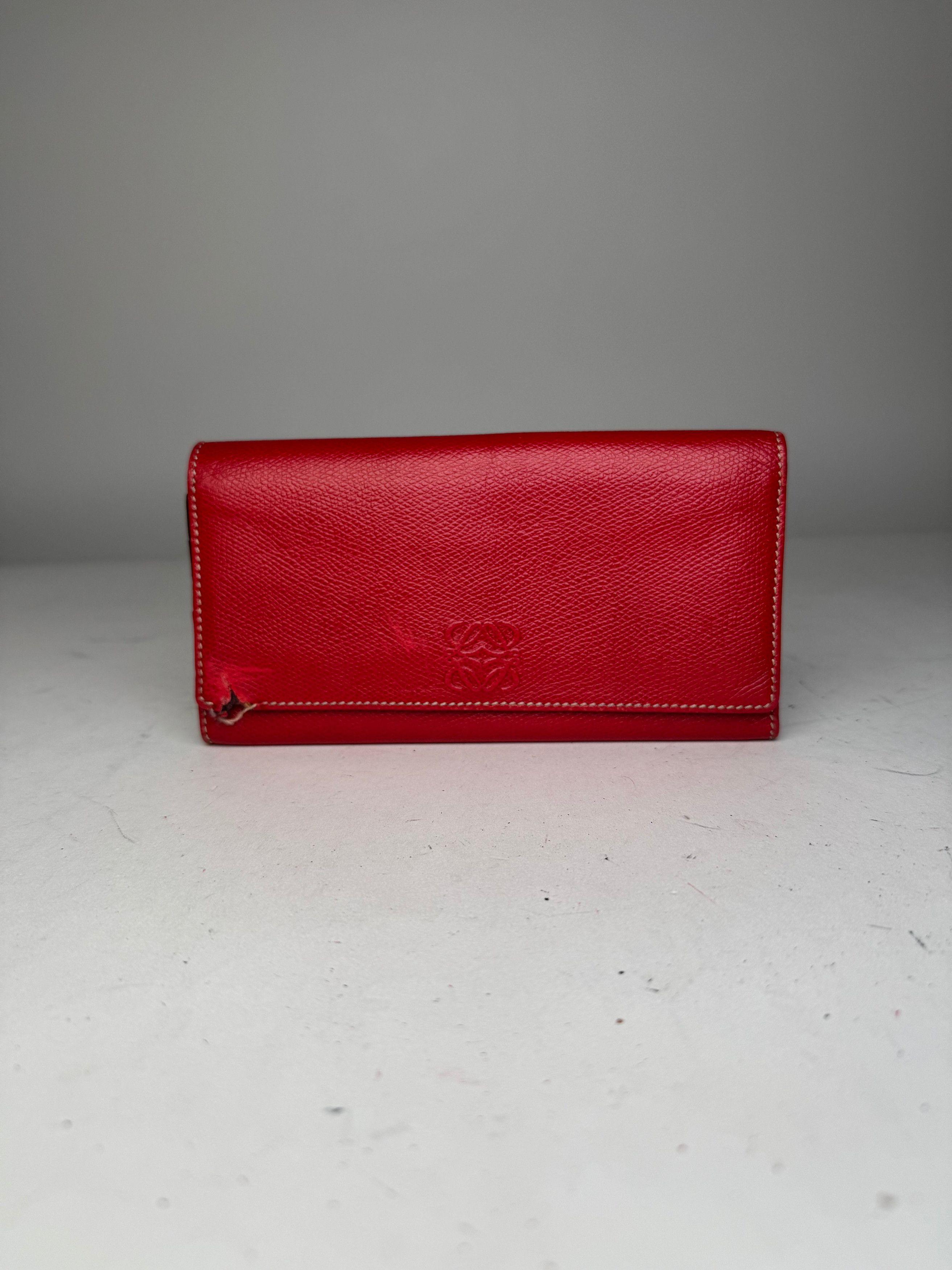 Loewe Vintage Madrid Leather Wallet Red Size ONE SIZE - 8 Thumbnail
