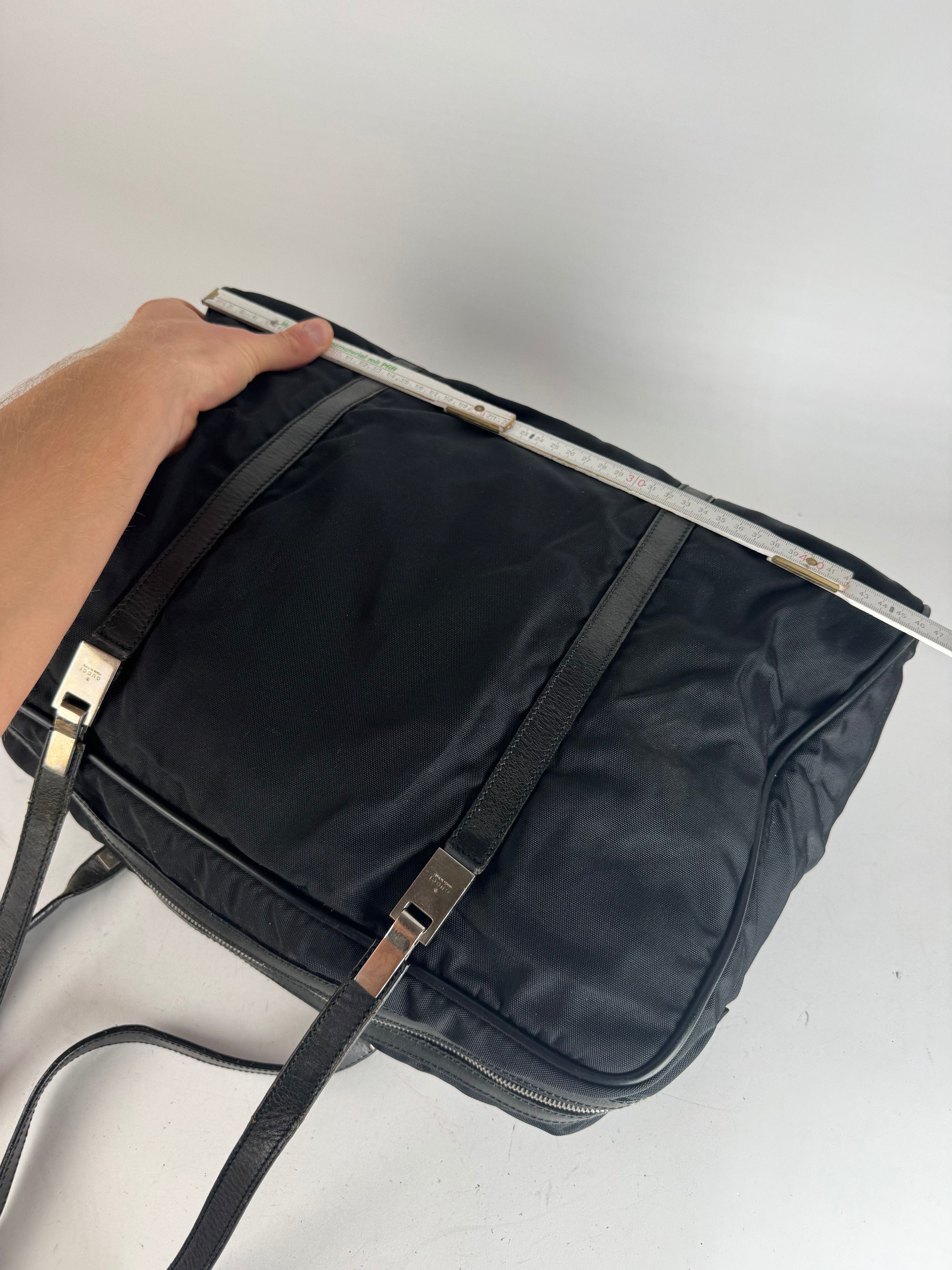 Gucci Vintage Polyester Leather Duffel Bag / Weekender Black Size ONE SIZE - 15 Thumbnail