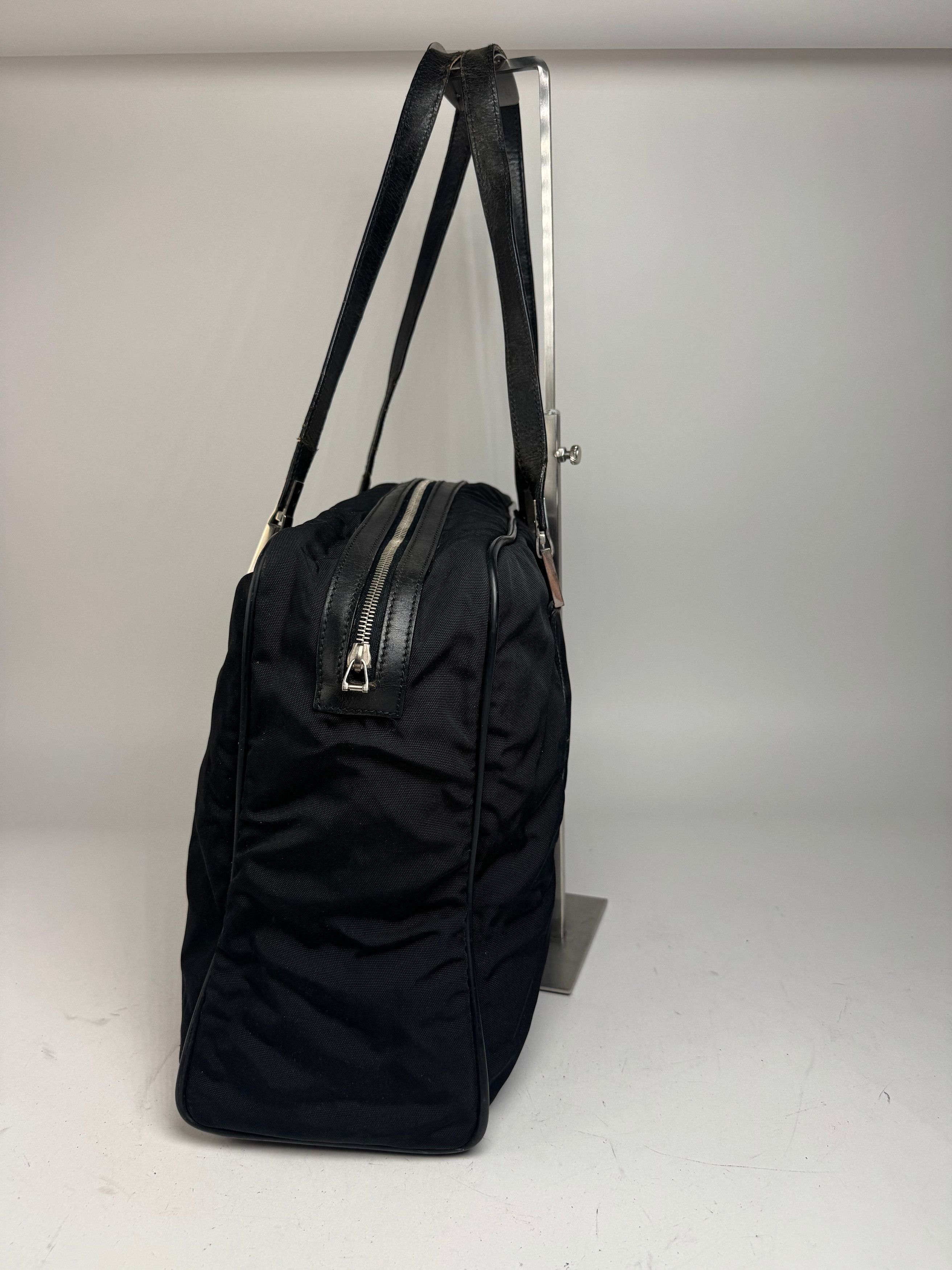 Gucci Vintage Polyester Leather Duffel Bag / Weekender Black Size ONE SIZE - 7 Thumbnail