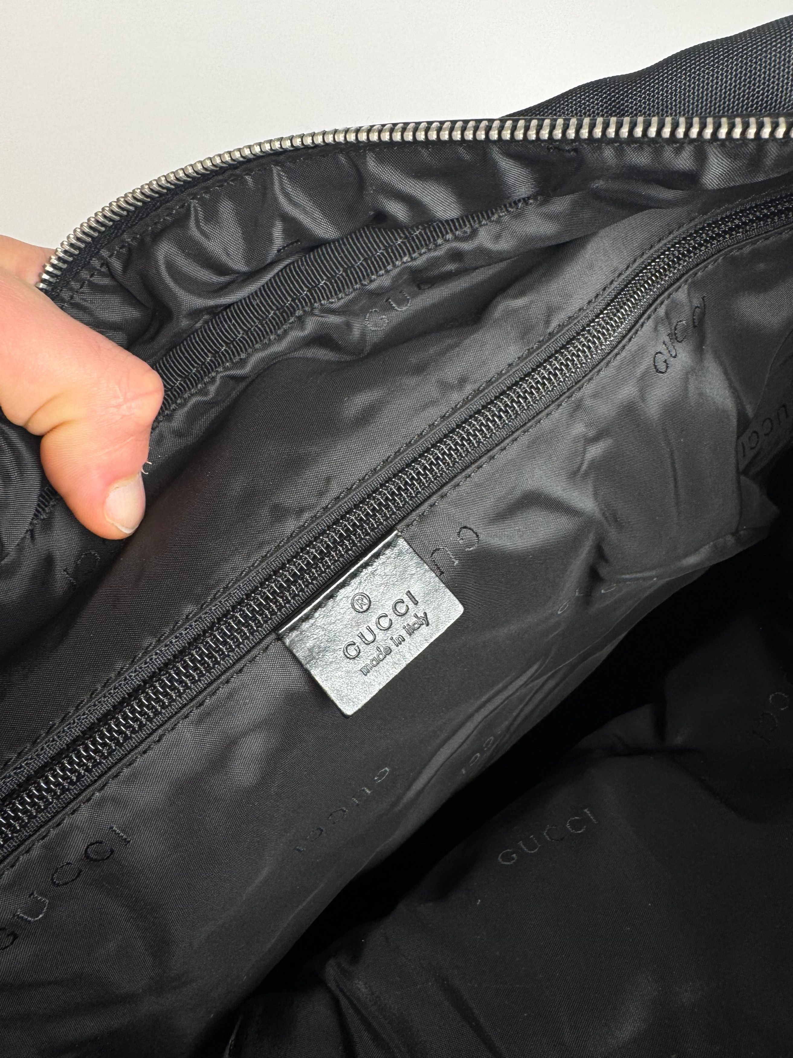 Gucci Vintage Polyester Leather Duffel Bag / Weekender Black Size ONE SIZE - 4 Thumbnail