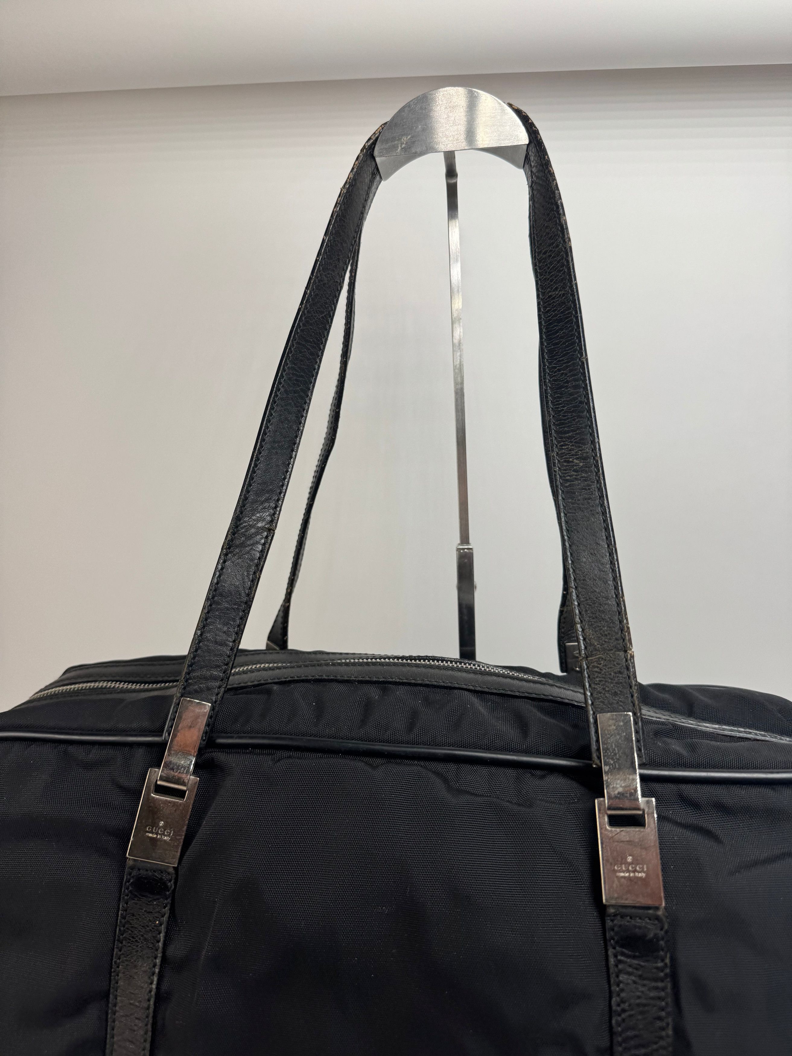 Gucci Vintage Polyester Leather Duffel Bag / Weekender Black Size ONE SIZE - 6 Thumbnail