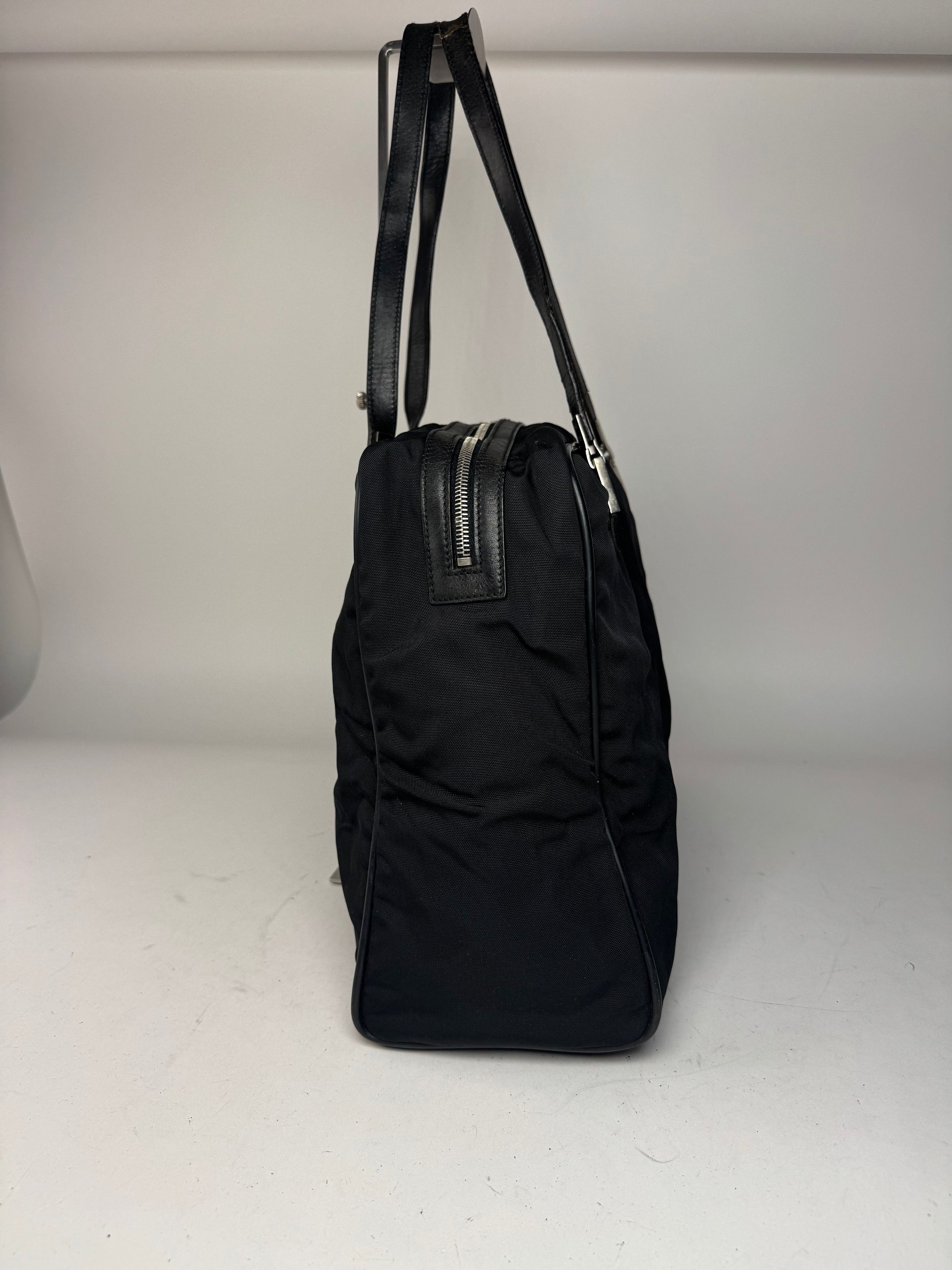Gucci Vintage Polyester Leather Duffel Bag / Weekender Black Size ONE SIZE - 9 Thumbnail
