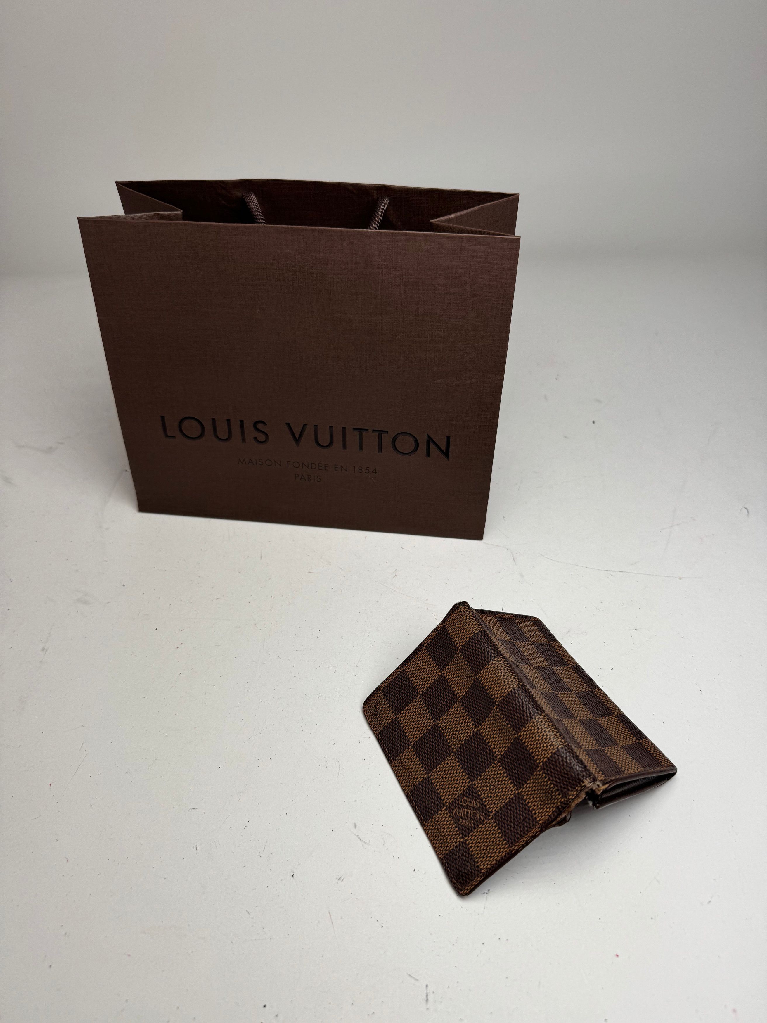 Louis Vuitton Vintage Damier Monogram Leather Card Holder Brown Size ONE SIZE - 7 Thumbnail
