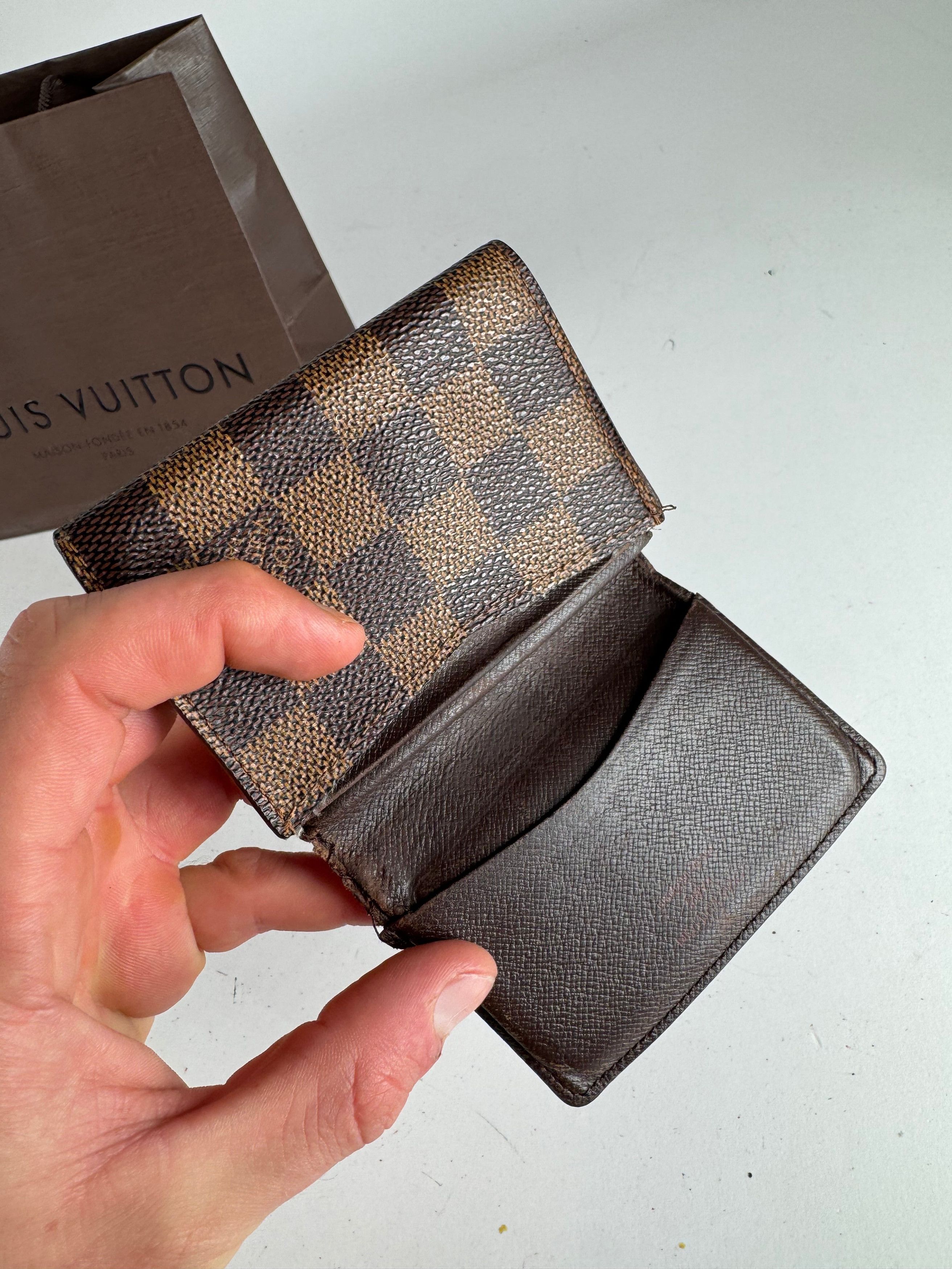 Louis Vuitton Vintage Damier Monogram Leather Card Holder Brown Size ONE SIZE - 4 Thumbnail