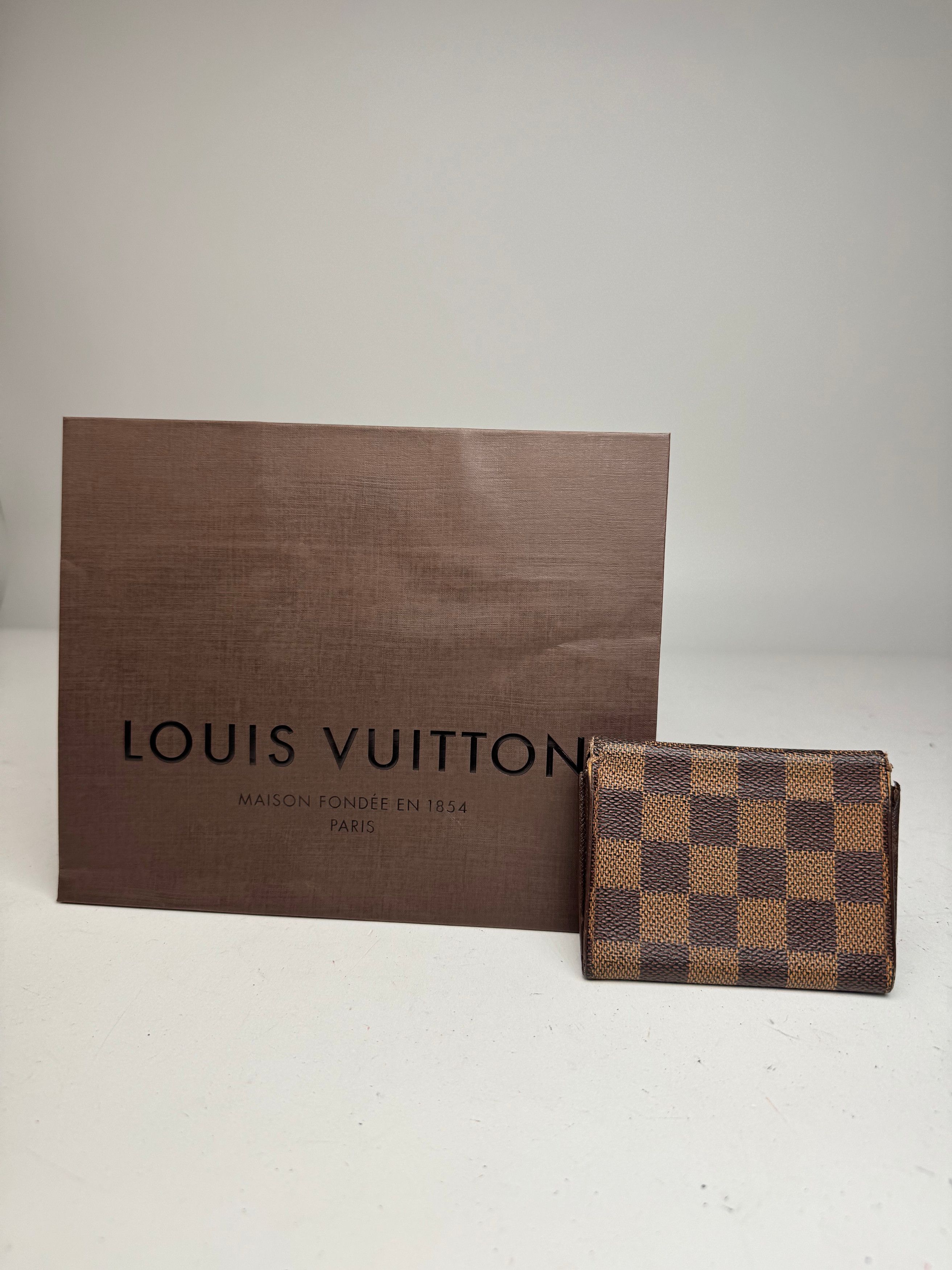 Louis Vuitton Vintage Damier Monogram Leather Card Holder Brown Size ONE SIZE - 2 Thumbnail