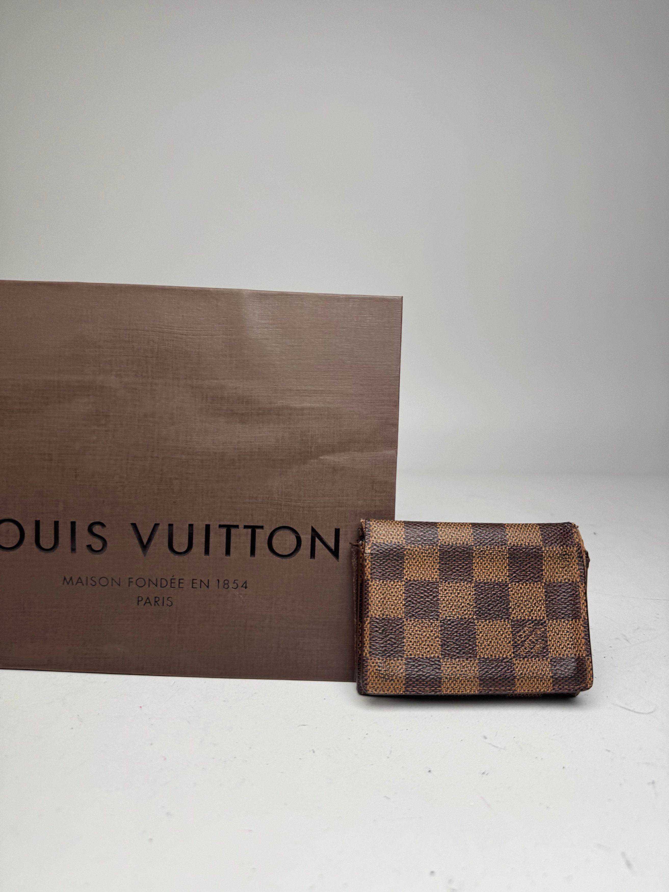 Louis Vuitton Vintage Damier Monogram Leather Card Holder Brown Size ONE SIZE - 6 Thumbnail