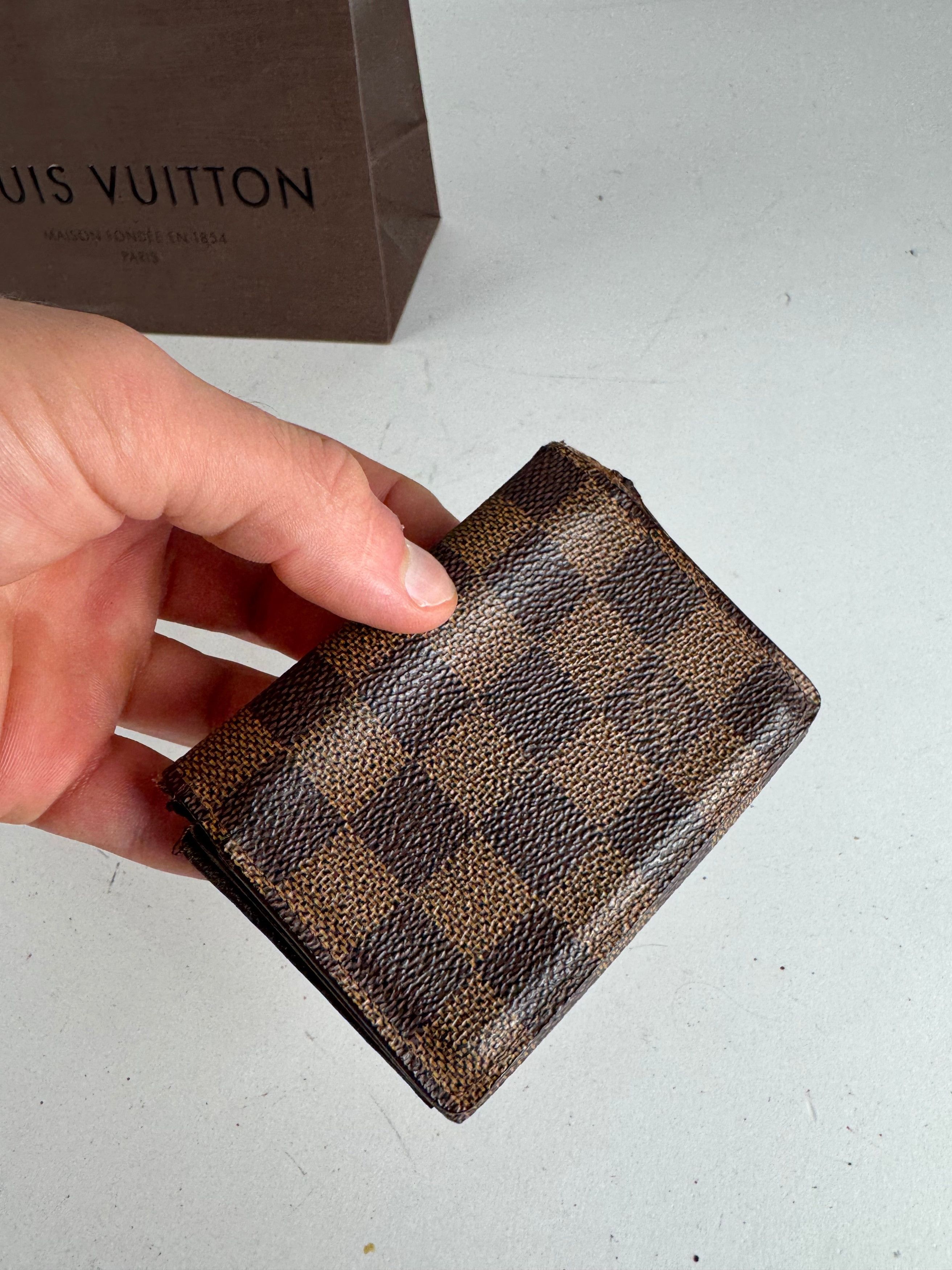 Louis Vuitton Vintage Damier Monogram Leather Card Holder Brown Size ONE SIZE - 3 Thumbnail