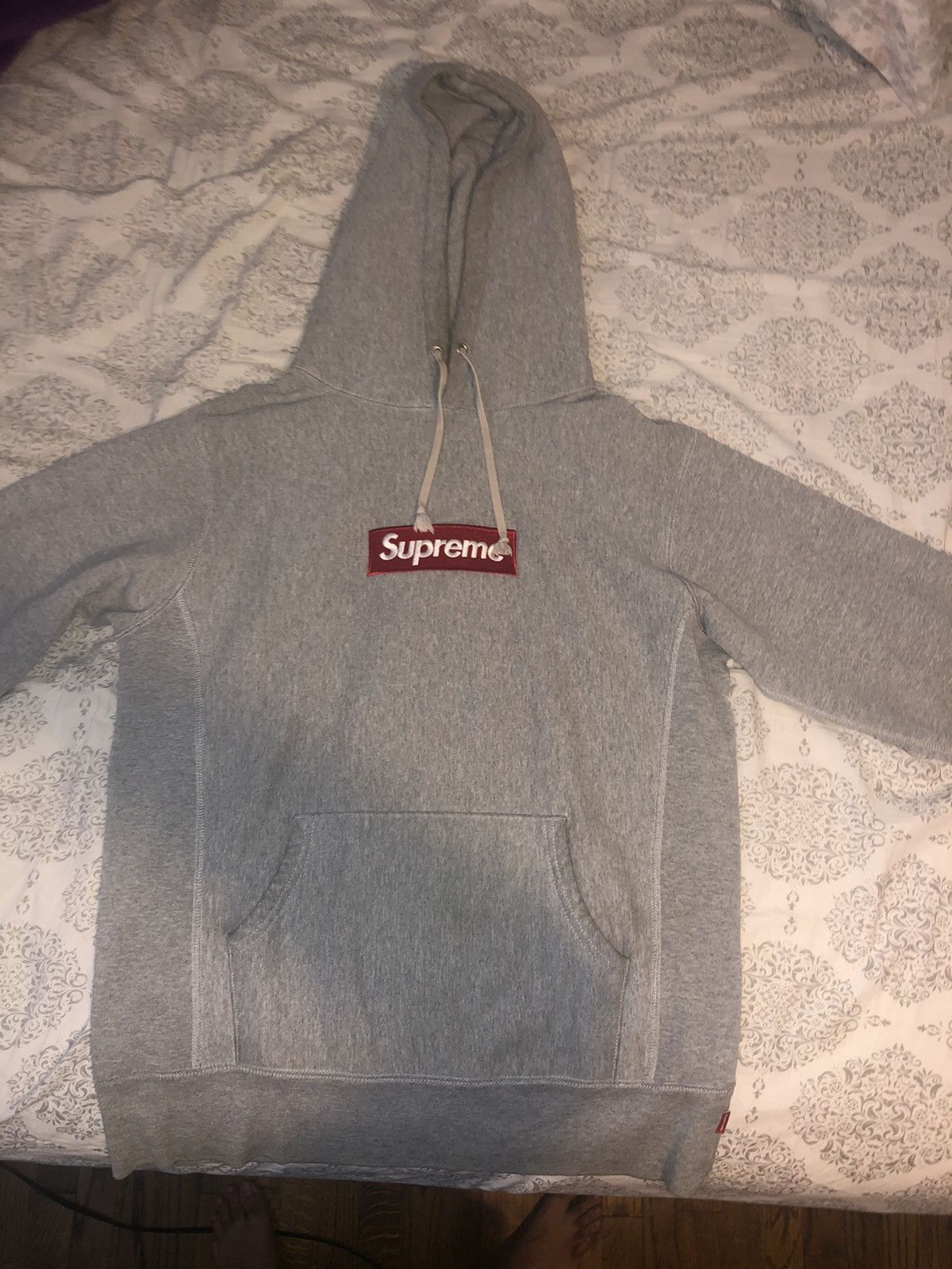 Supreme Red on Grey Box Logo Hoodie FW12 Size US M / EU 48-50 / 2 - 11 Thumbnail
