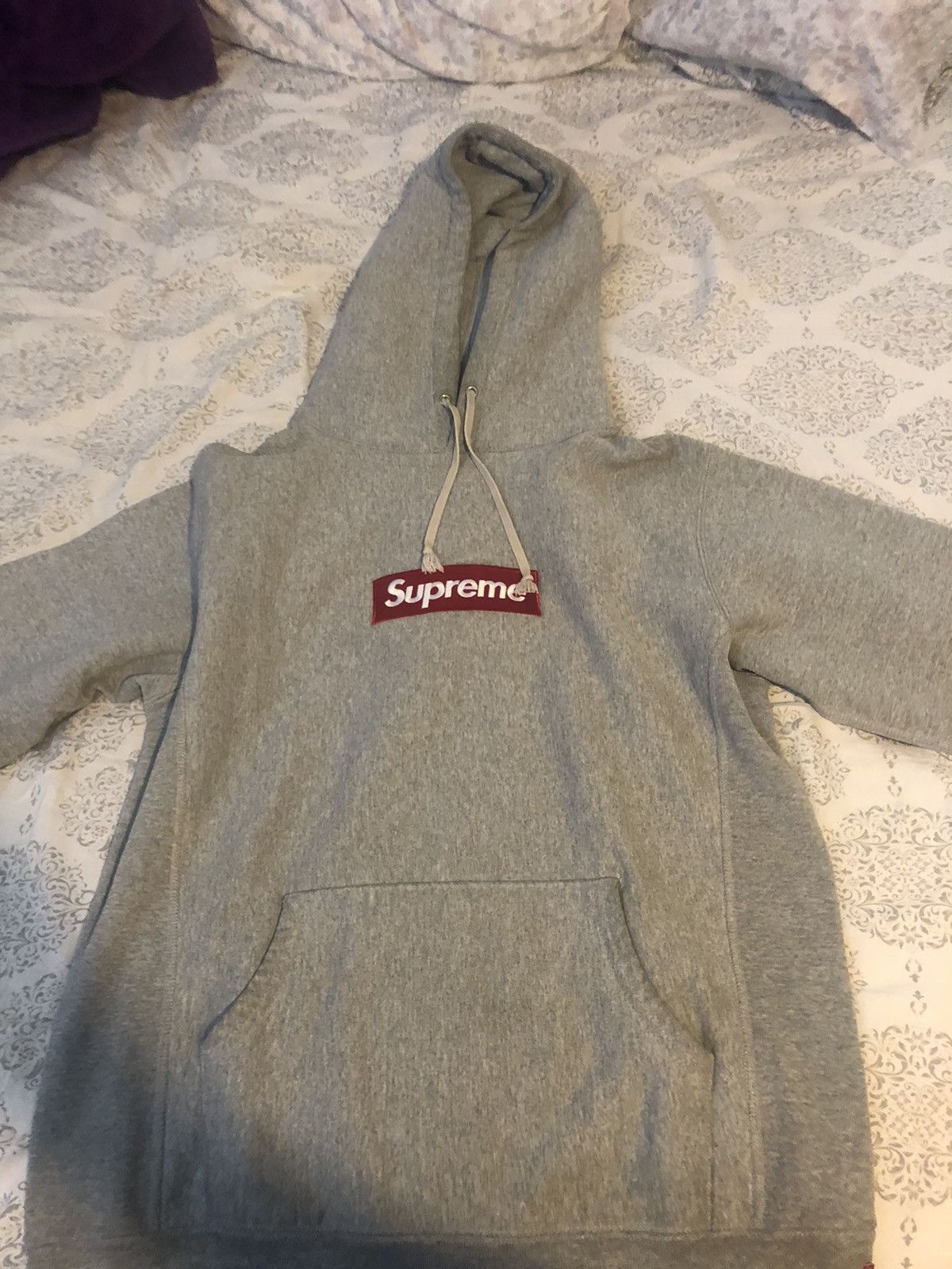 Supreme Red on Grey Box Logo Hoodie FW12 Size US M / EU 48-50 / 2 - 12 Thumbnail