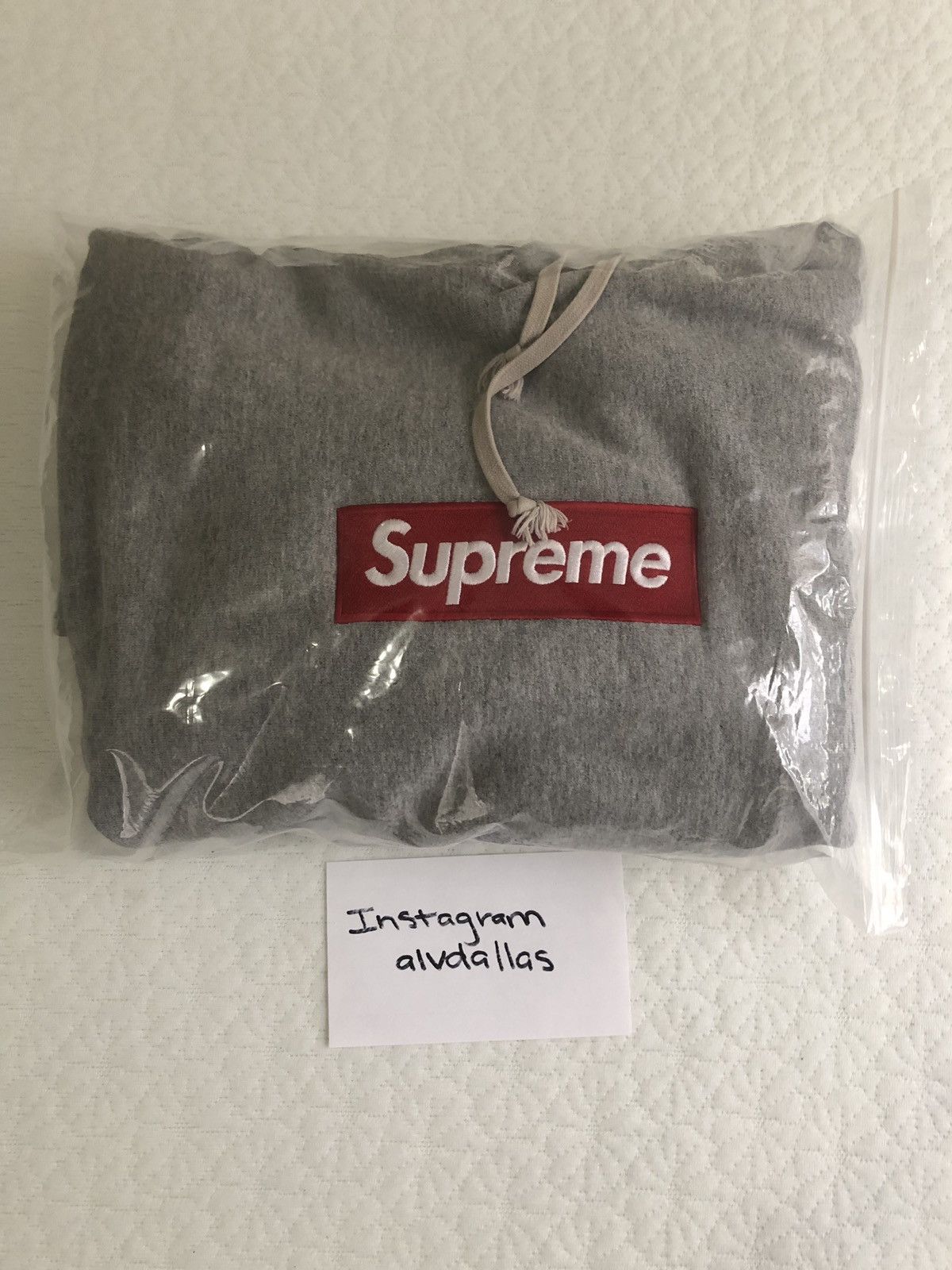 Supreme Red on Grey Box Logo Hoodie FW12 Grailed