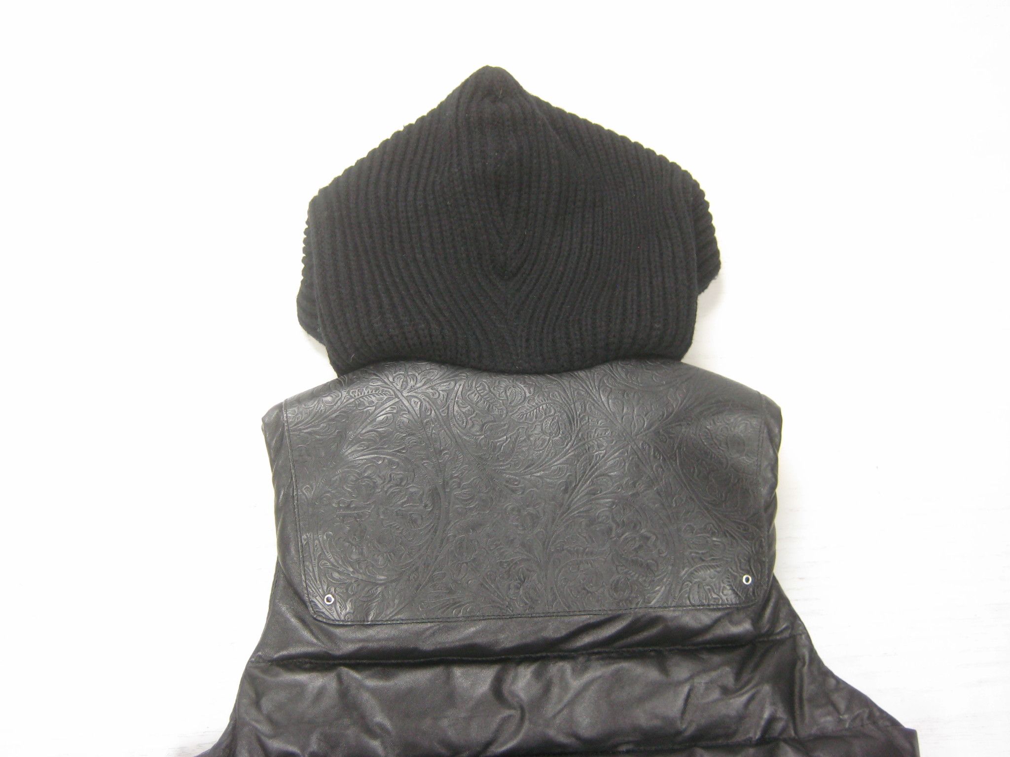Undercover Tooled Leather Down Filled Quilted Knit Wool Hood Puffervest Size US S / EU 44-46 / 1 - 14 Thumbnail