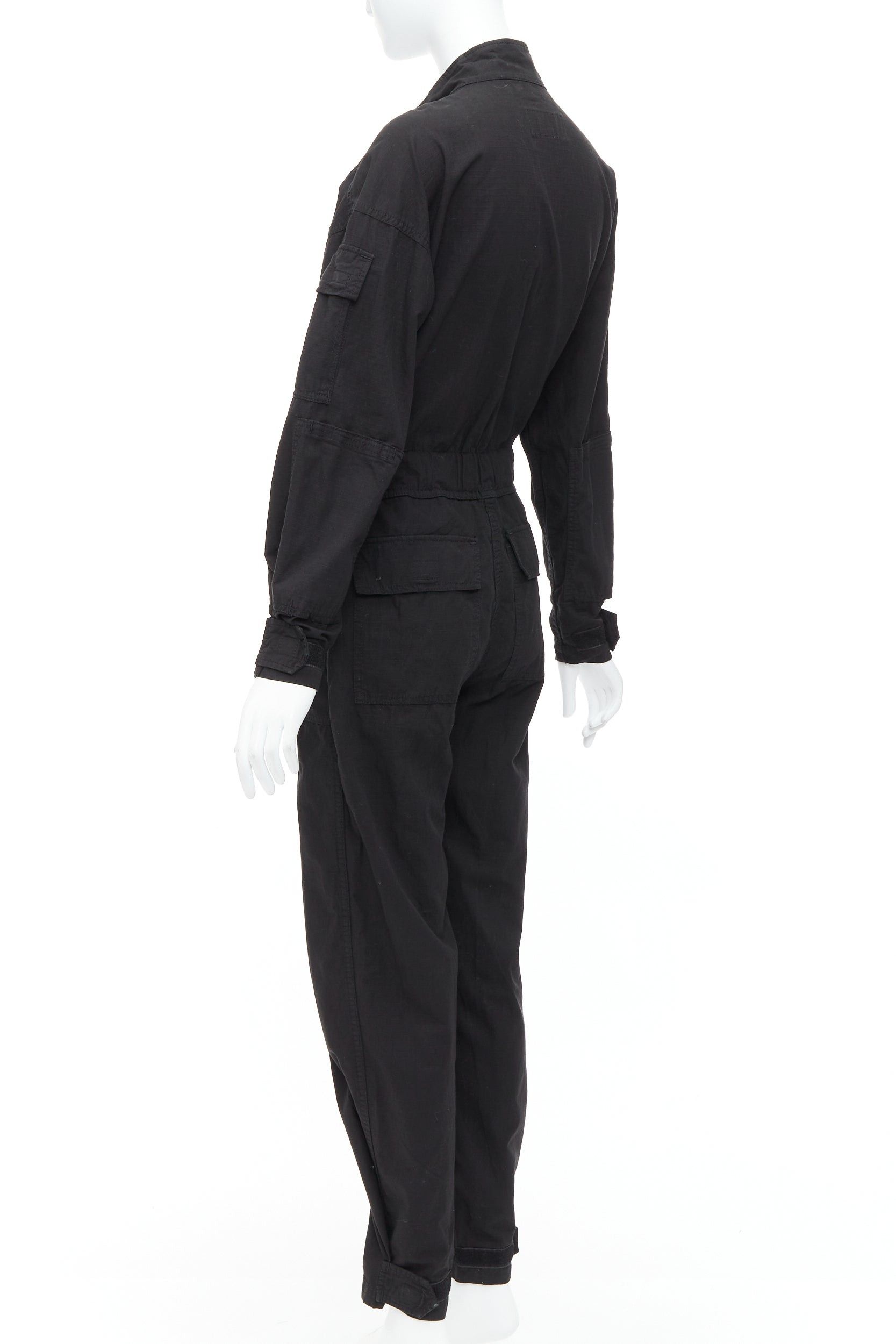 RE/DONE RE/DONE black cotton silver zip magic tape pocketed jumpsuit boiler suit XS Size 27" / US 4 / IT 40 - 6 Thumbnail
