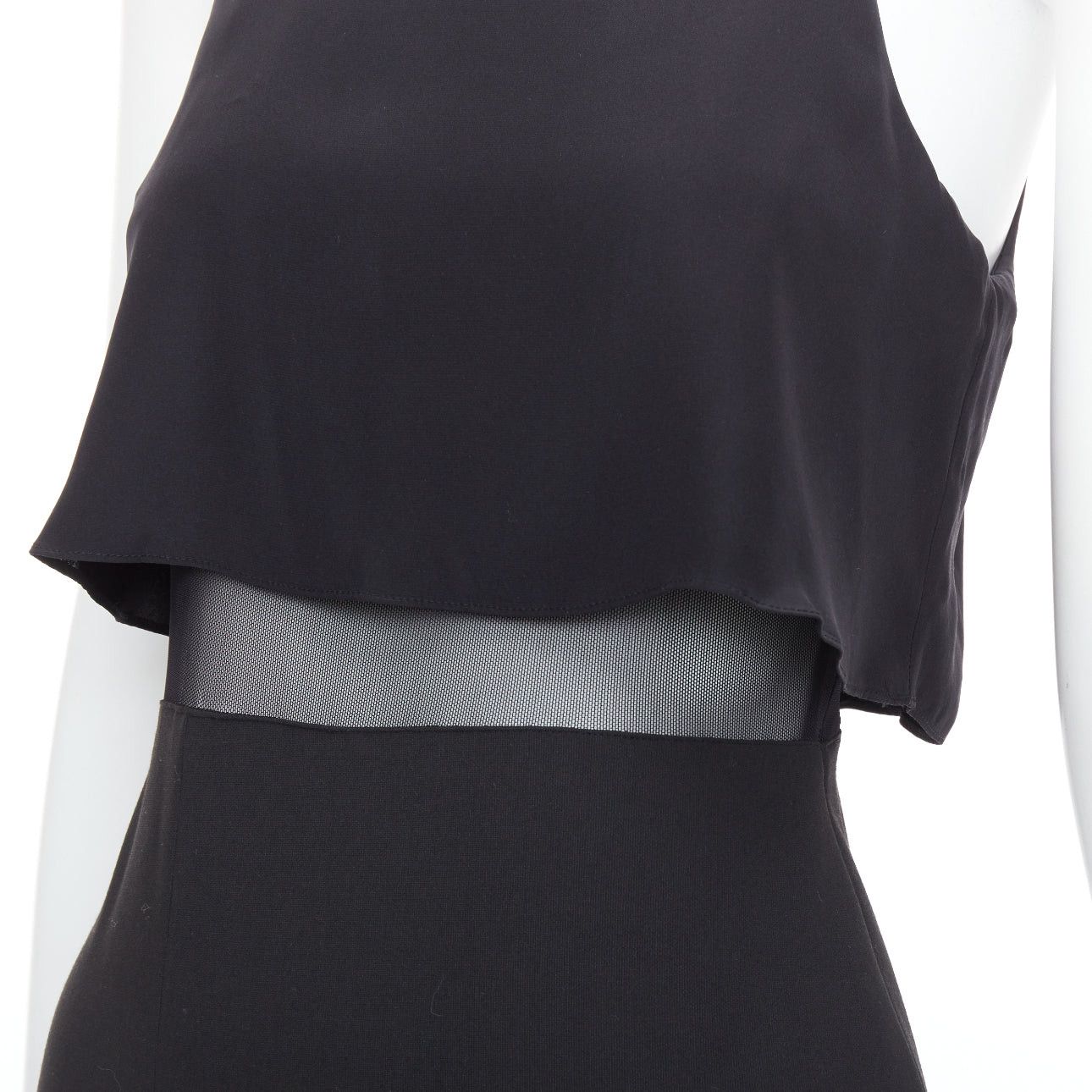 Elizabeth and James ELIZABETH AND JAMES Kiandra black midriff cut out sheer midi dress US2 S Size S / US 4 / IT 40 - 2 Thumbnail