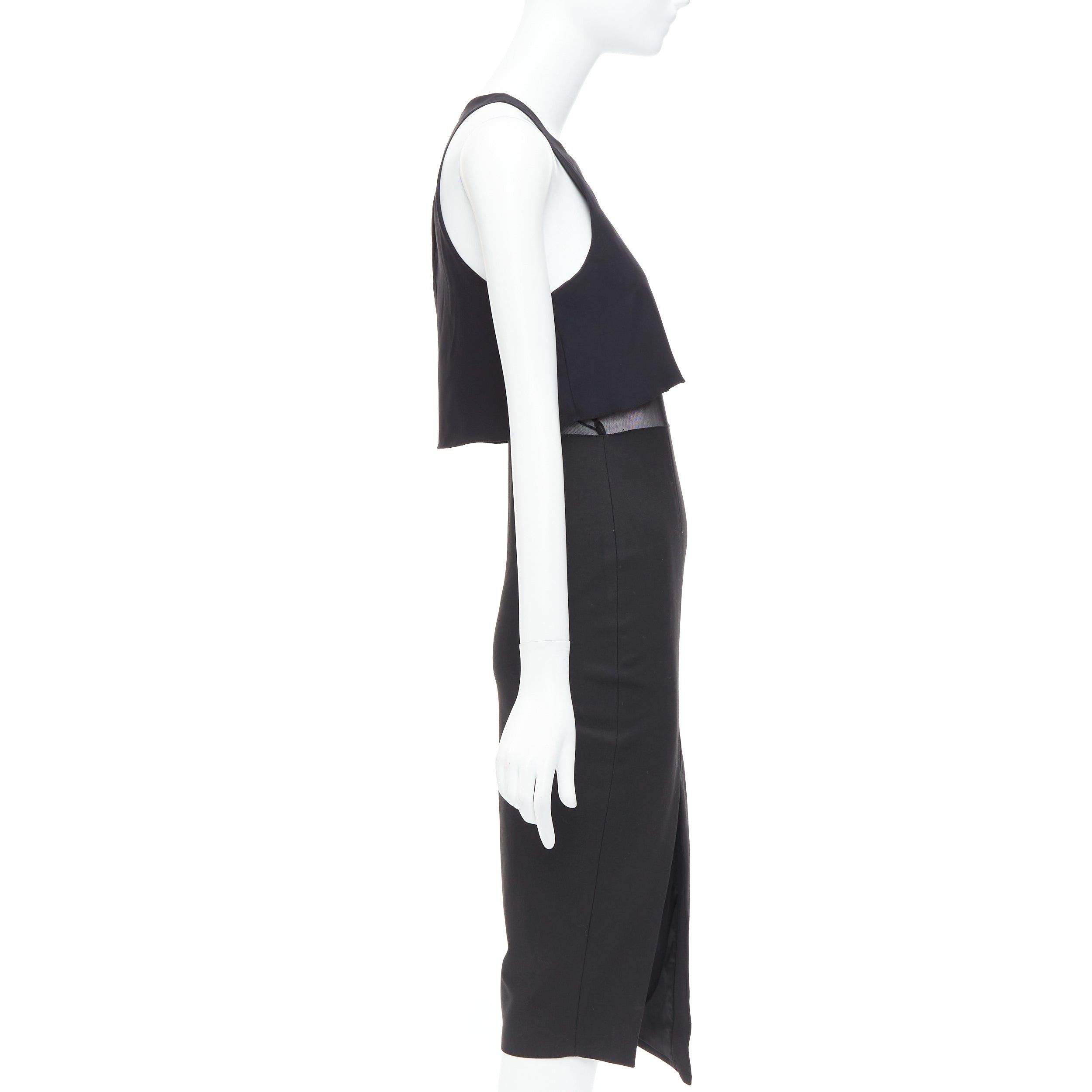 Elizabeth and James ELIZABETH AND JAMES Kiandra black midriff cut out sheer midi dress US2 S Size S / US 4 / IT 40 - 4 Thumbnail