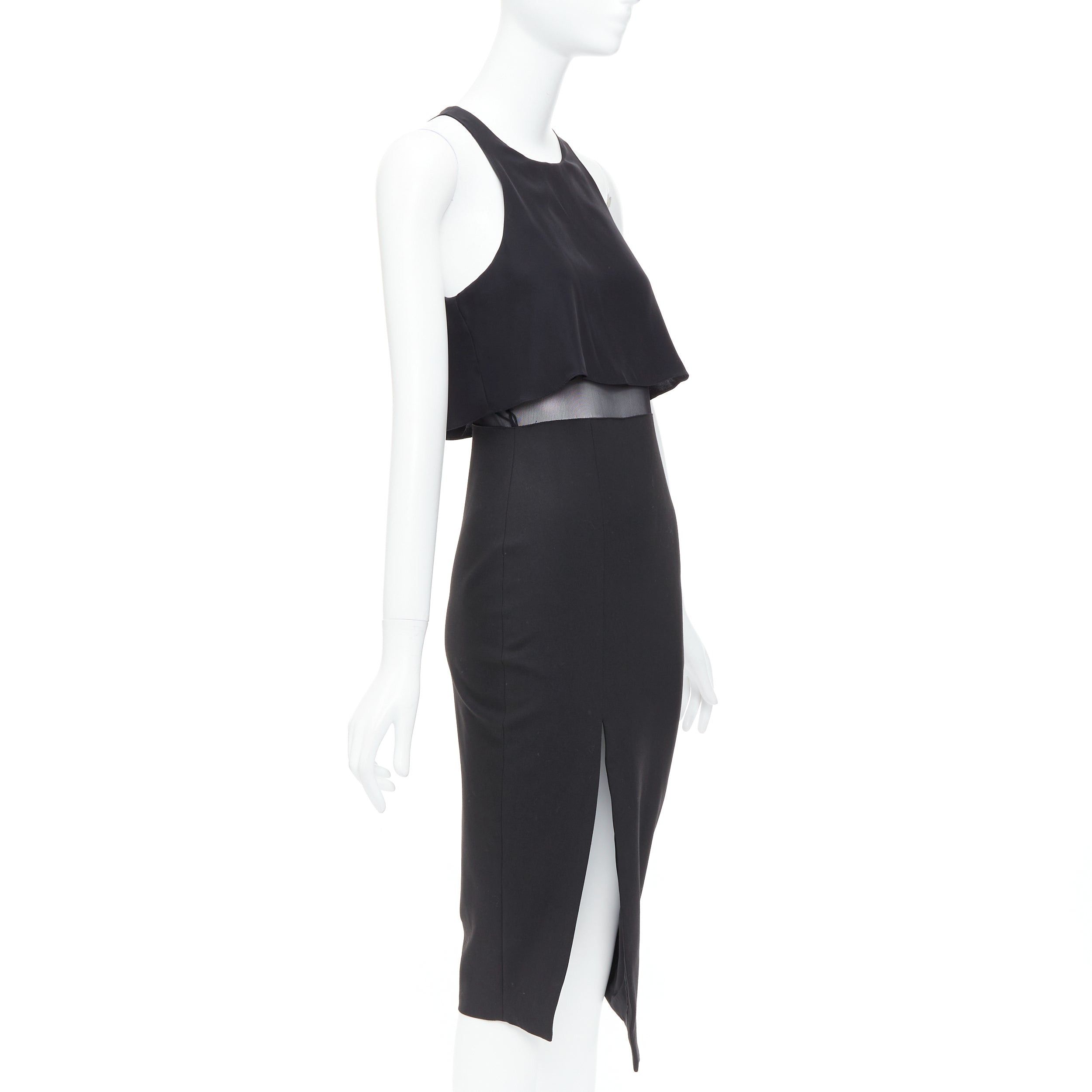 Elizabeth and James ELIZABETH AND JAMES Kiandra black midriff cut out sheer midi dress US2 S Size S / US 4 / IT 40 - 3 Thumbnail