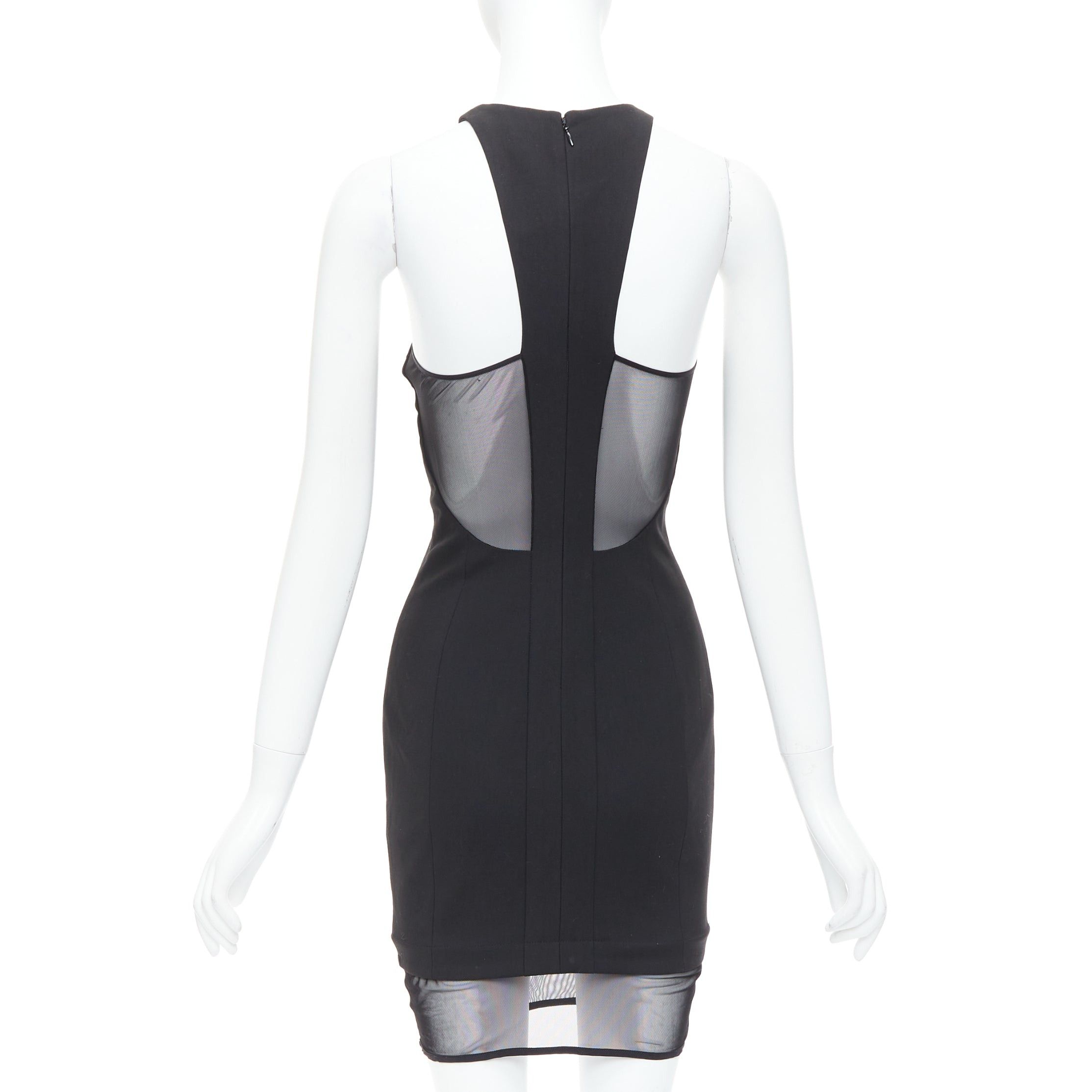Elizabeth and James ELIZABETH AND JAMES Parker black sheer hem racer top mini dress US2 S Size S / US 4 / IT 40 - 2 Thumbnail
